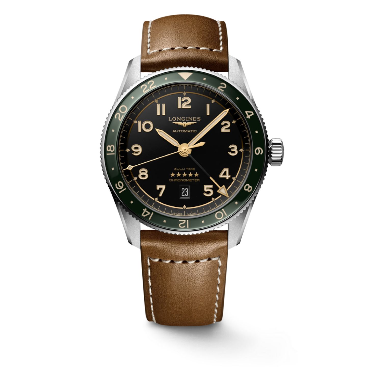 Longines Spirit L3.812.4.63.2 (2023) - Zwart wijzerplaat 42mm Staal (1/8)