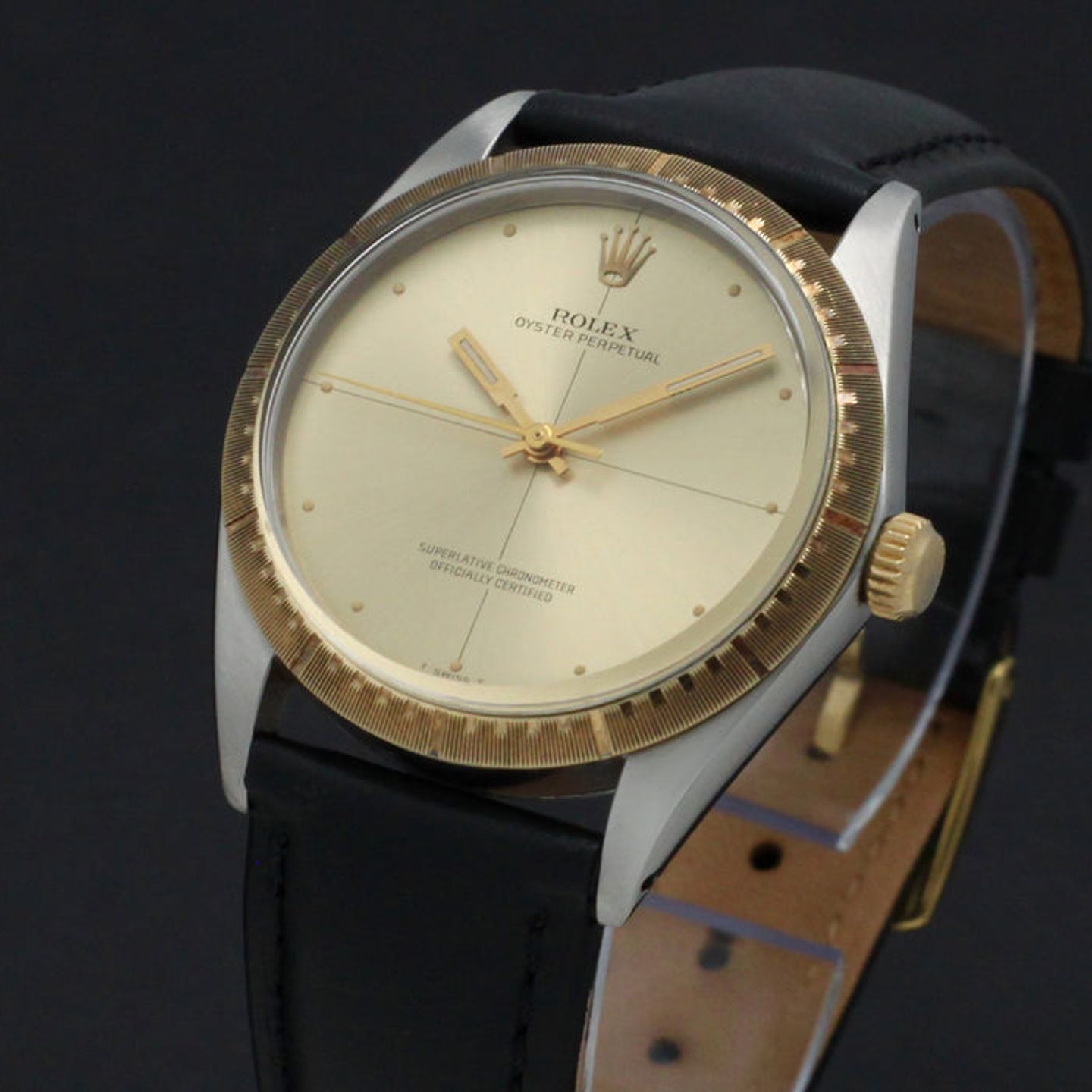 Rolex Oyster Perpetual 1038 (1970) - Goud wijzerplaat 34mm Goud/Staal (6/7)