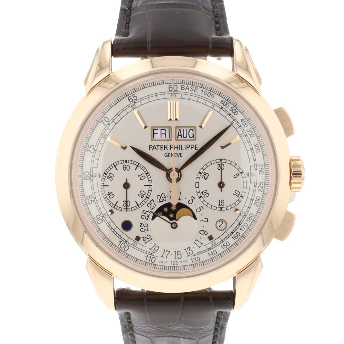 Patek Philippe Perpetual Calendar Chronograph 5270R (2017) - Zilver wijzerplaat 42mm Roségoud (1/3)
