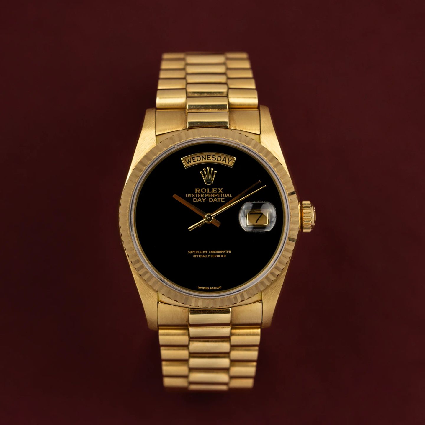 Rolex Day-Date 36 18038 (1988) - Zwart wijzerplaat 36mm Geelgoud (5/8)