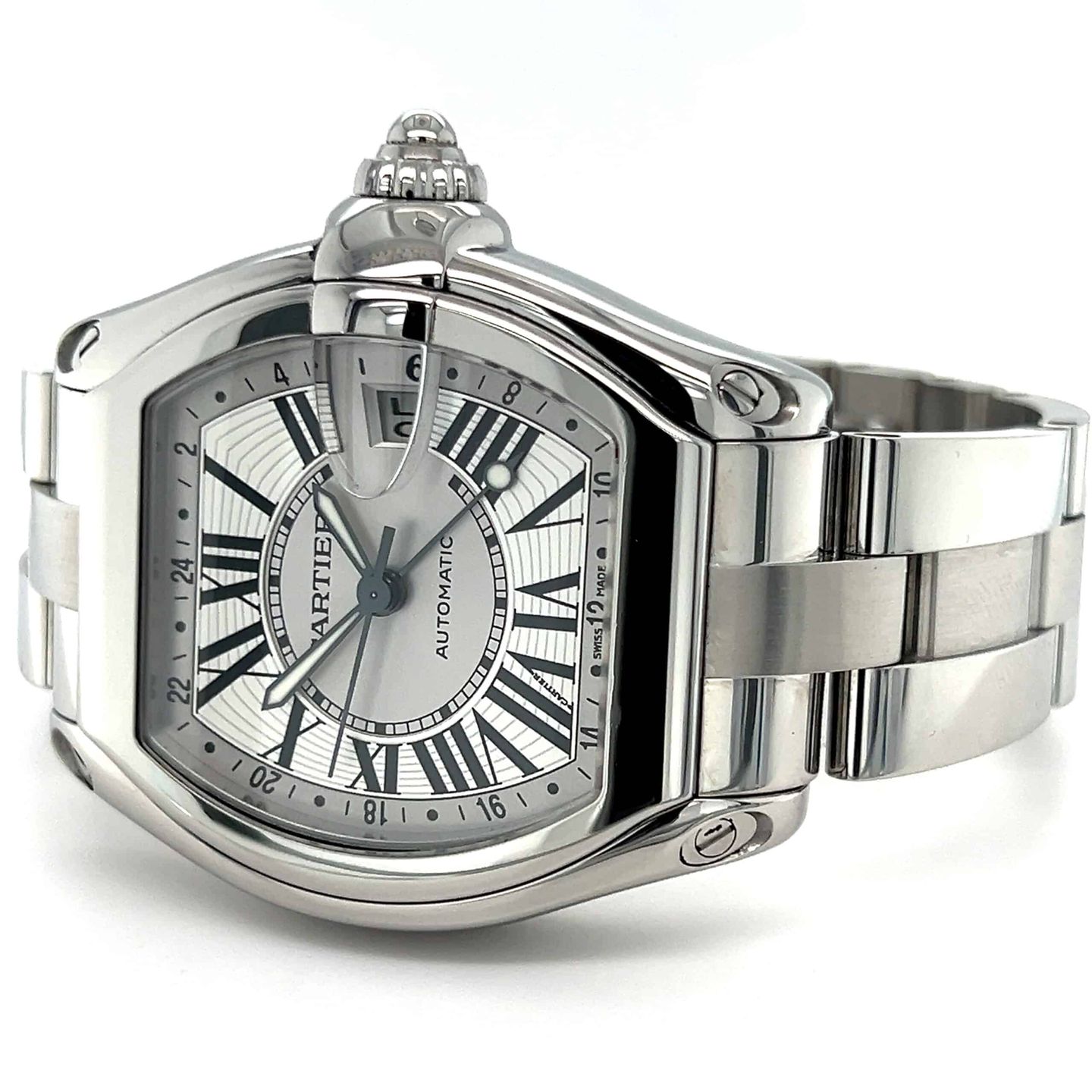 Cartier Roadster 2722 (Onbekend (willekeurig serienummer)) - Zilver wijzerplaat 42mm Staal (4/8)