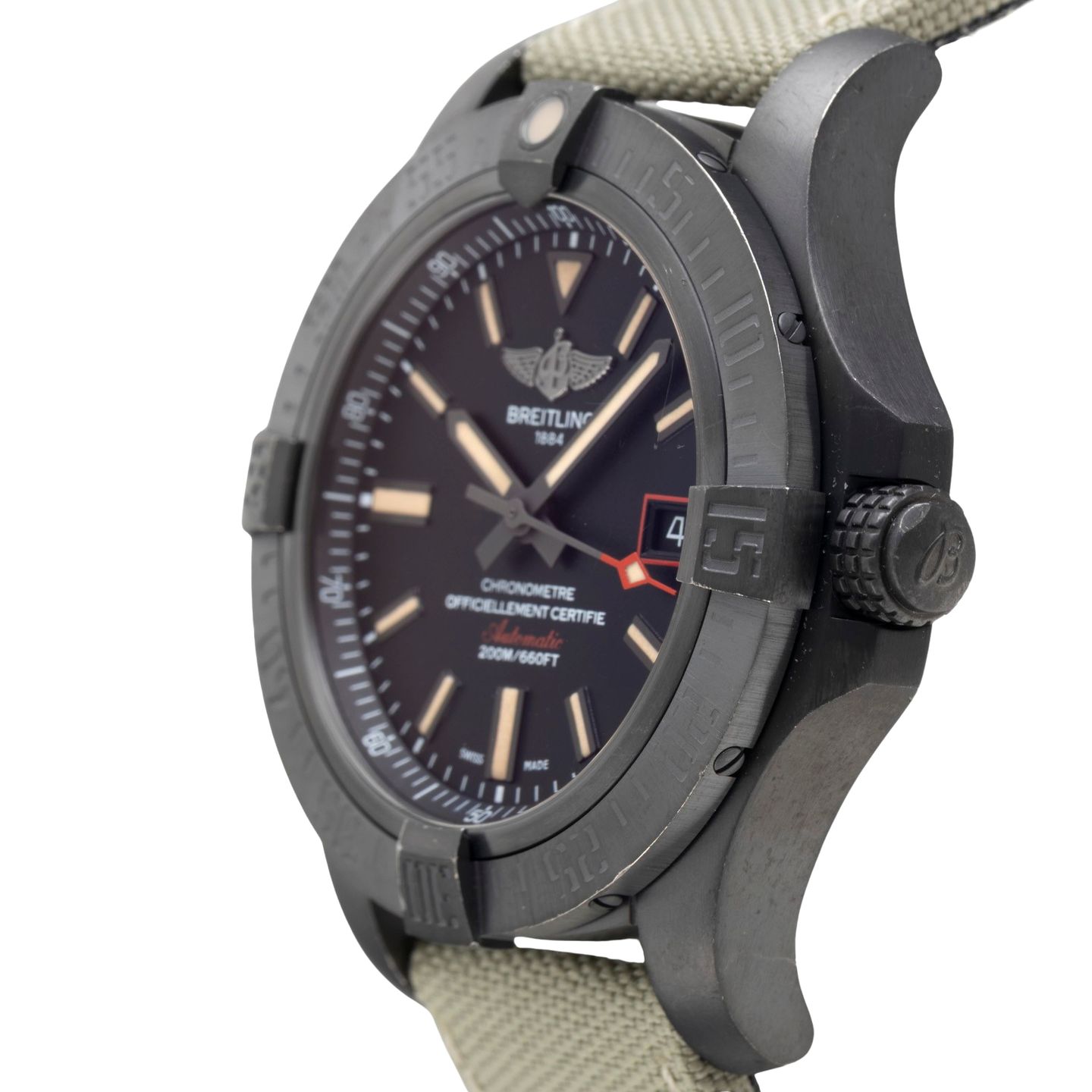 Breitling Avenger Blackbird 44 V1731110/BD74 (Unknown (random serial)) - Black dial 44 mm Titanium case (6/8)