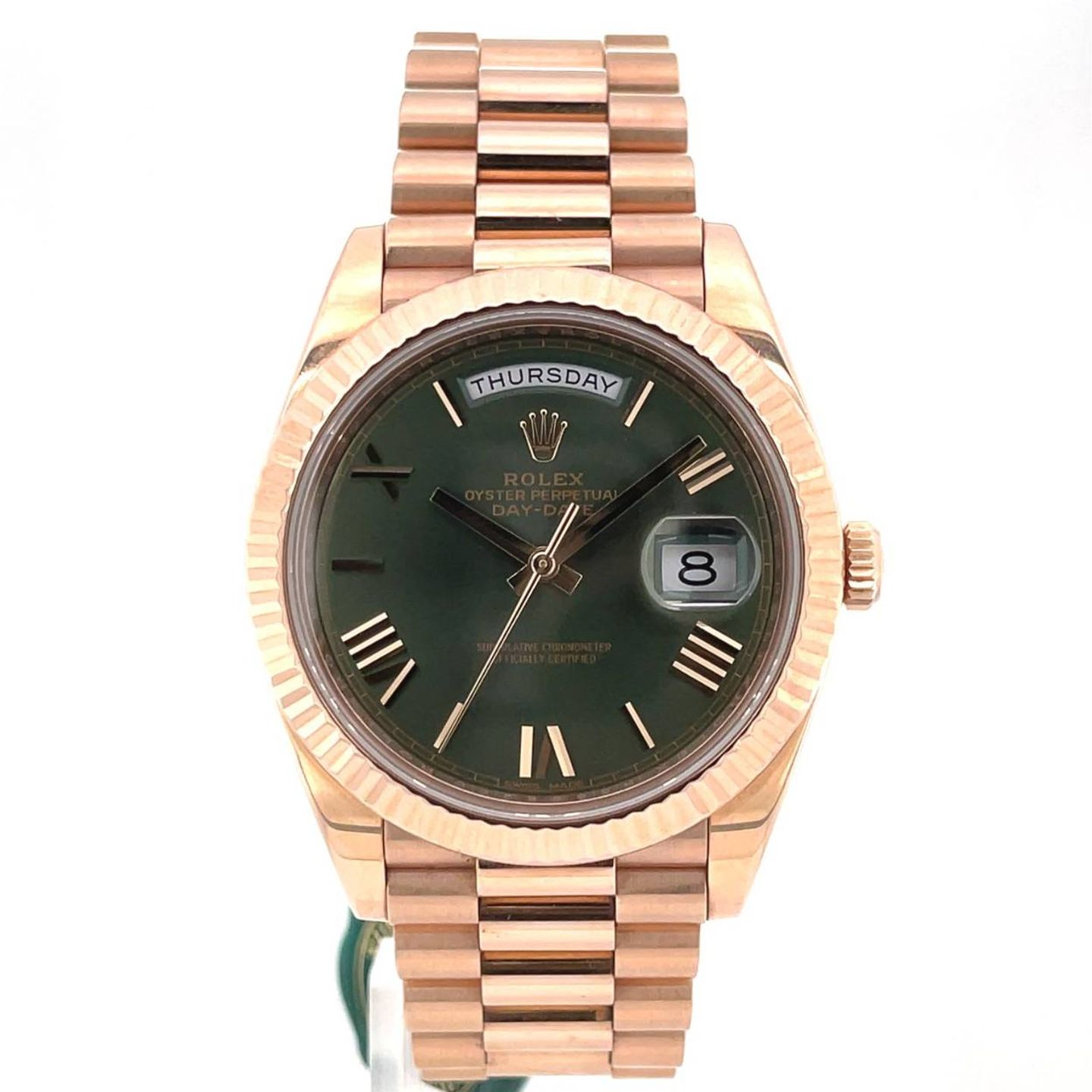 Rolex Day-Date 40 228235 (2017) - Green dial 40 mm Rose Gold case (1/5)
