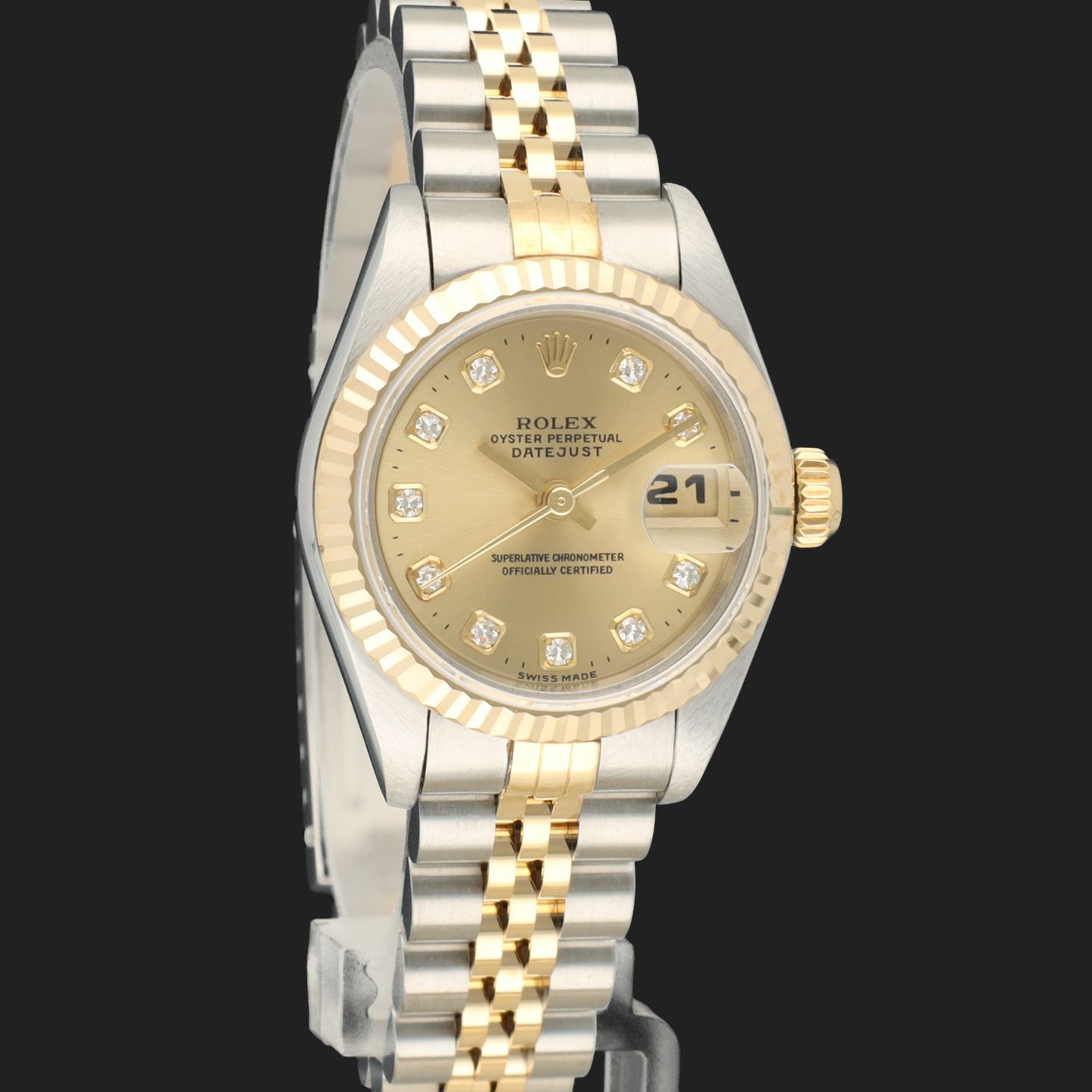 Rolex Lady-Datejust 69173 (1994) - Champagne dial 26 mm Gold/Steel case (4/8)
