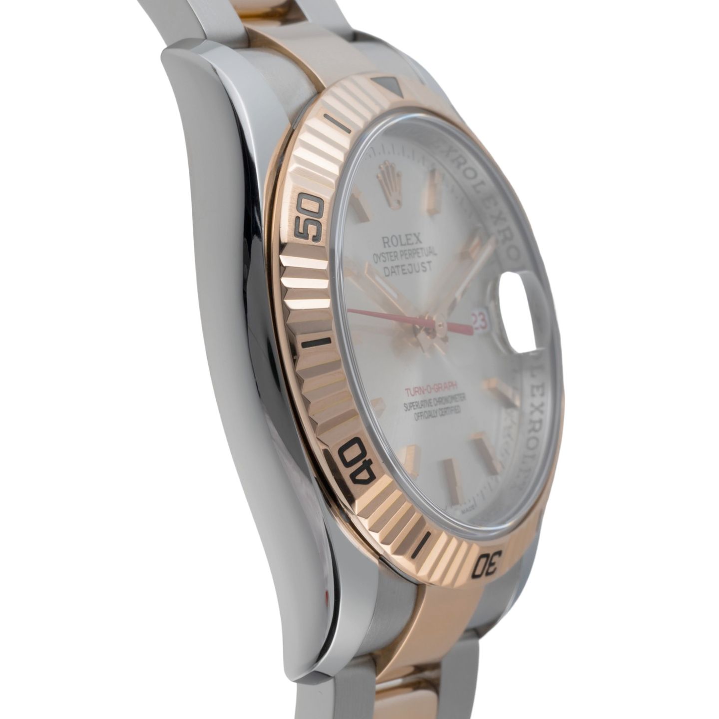 Rolex Datejust Turn-O-Graph 116261 (2004) - Silver dial 36 mm Gold/Steel case (7/8)