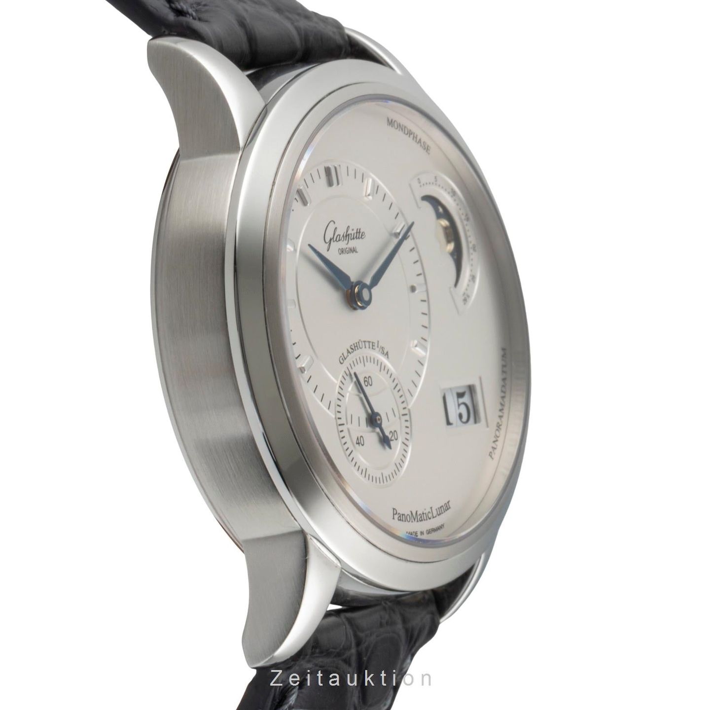 Glashütte Original PanoMaticLunar 1-90-02-02-02-04 (2005) - Zilver wijzerplaat 40mm Staal (6/8)