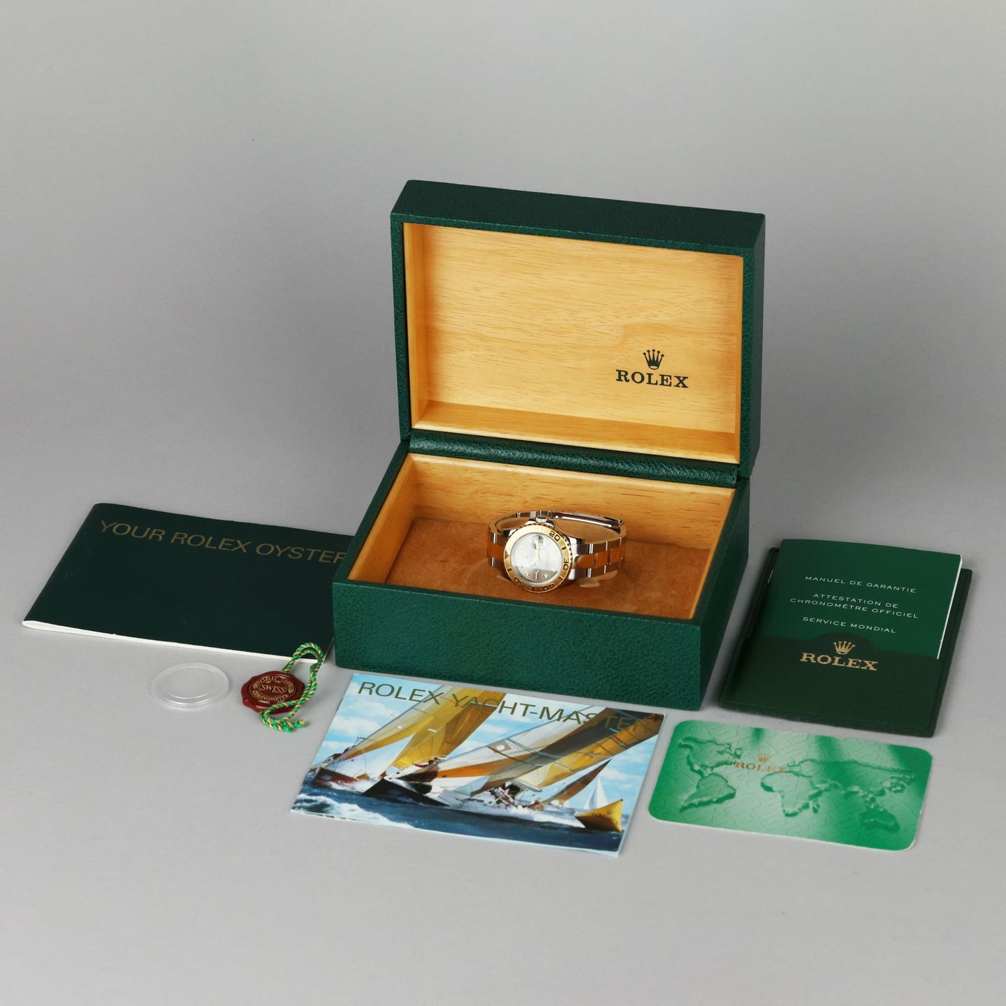 Rolex Yacht-Master 169623 (2002) - Silver dial 29 mm Gold/Steel case (8/8)