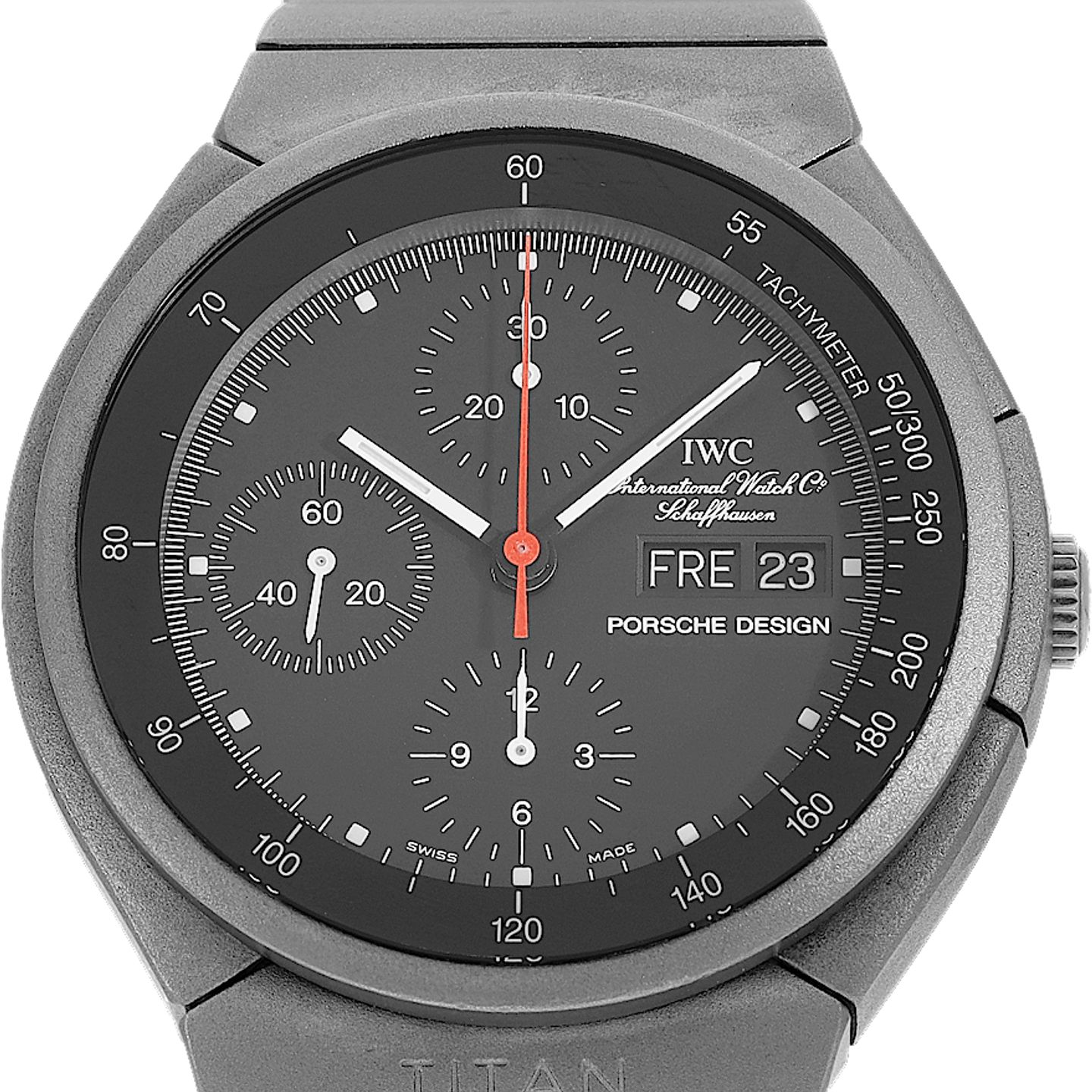 IWC Porsche Design IW3700 (1989) - Zwart wijzerplaat 42mm Titanium (1/5)