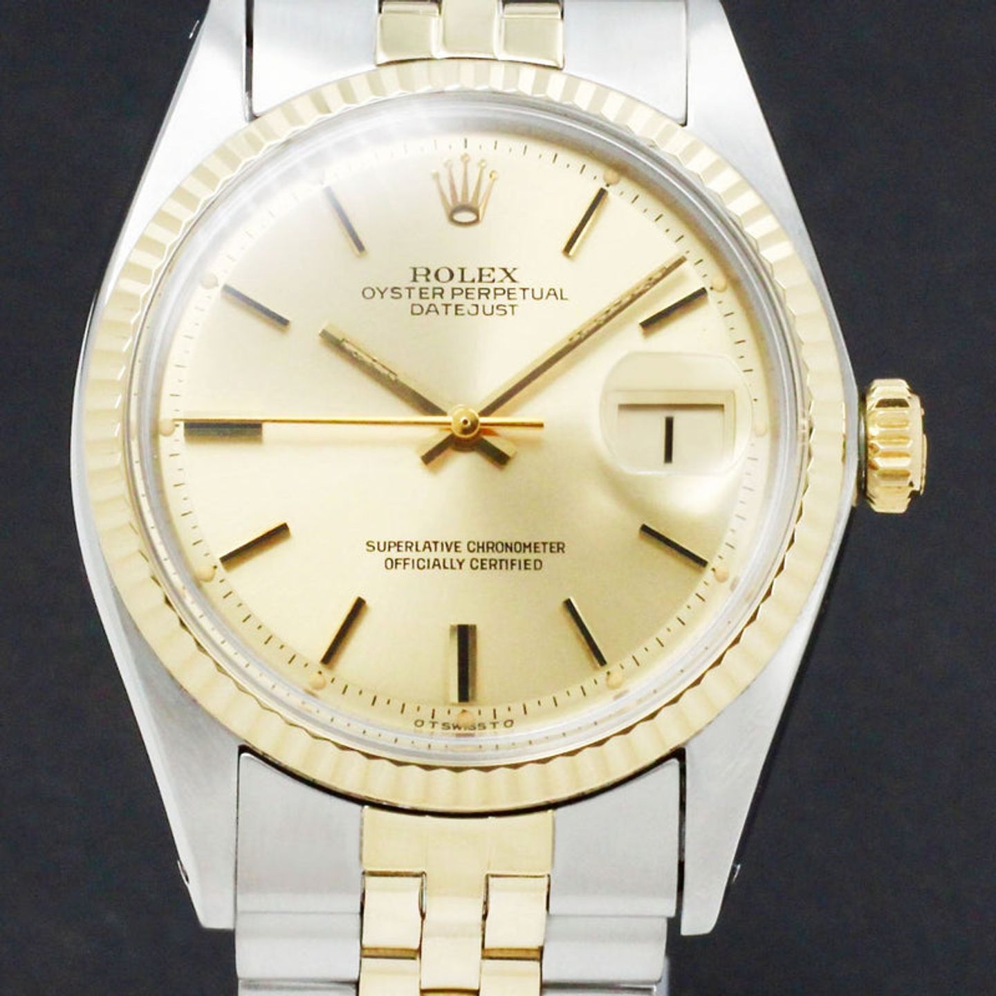 Rolex Datejust 1601 (1973) - Gold dial 36 mm Gold/Steel case (1/7)