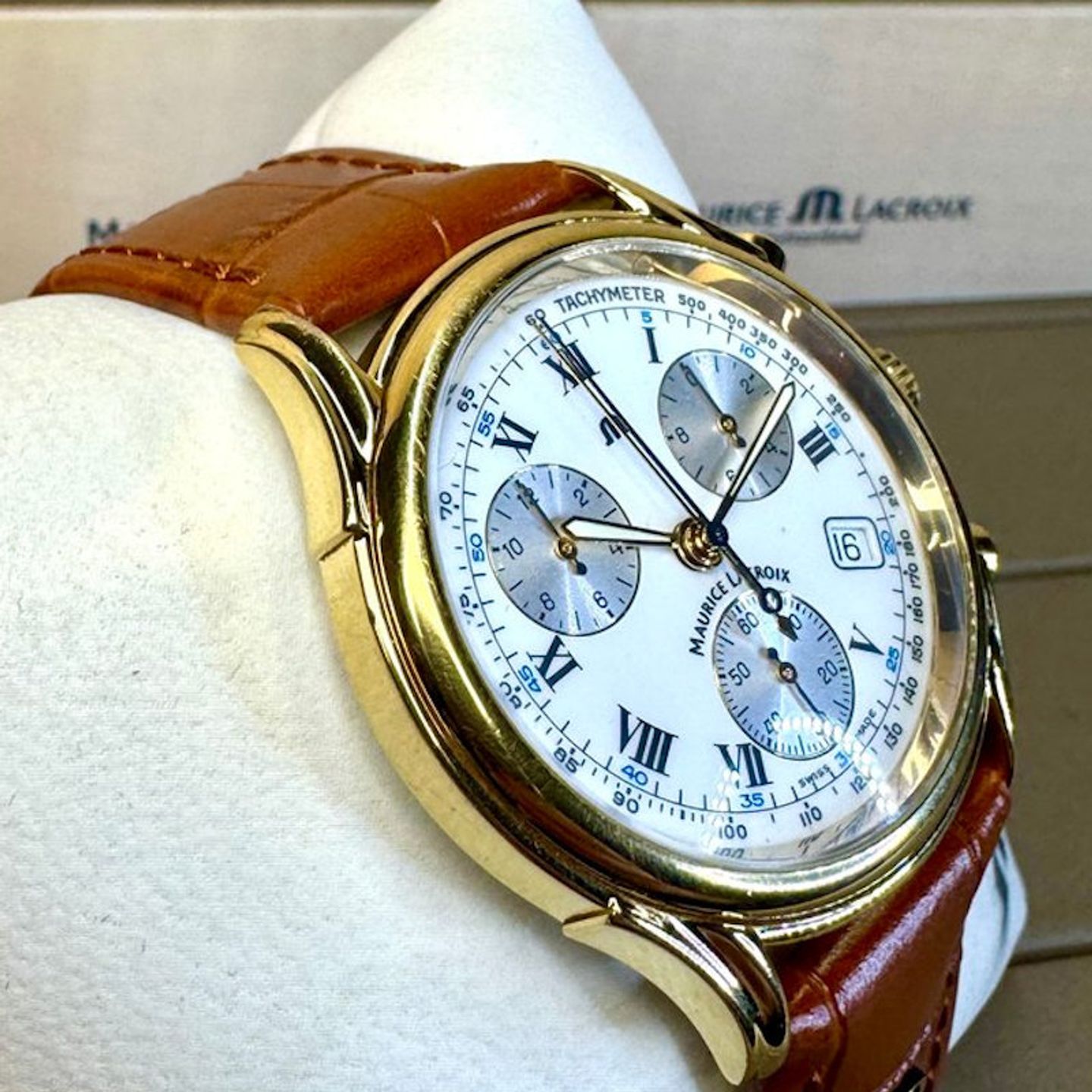Maurice Lacroix Les Classiques Chronographe 04663 (1995) - White dial 39 mm Gold/Steel case (5/8)