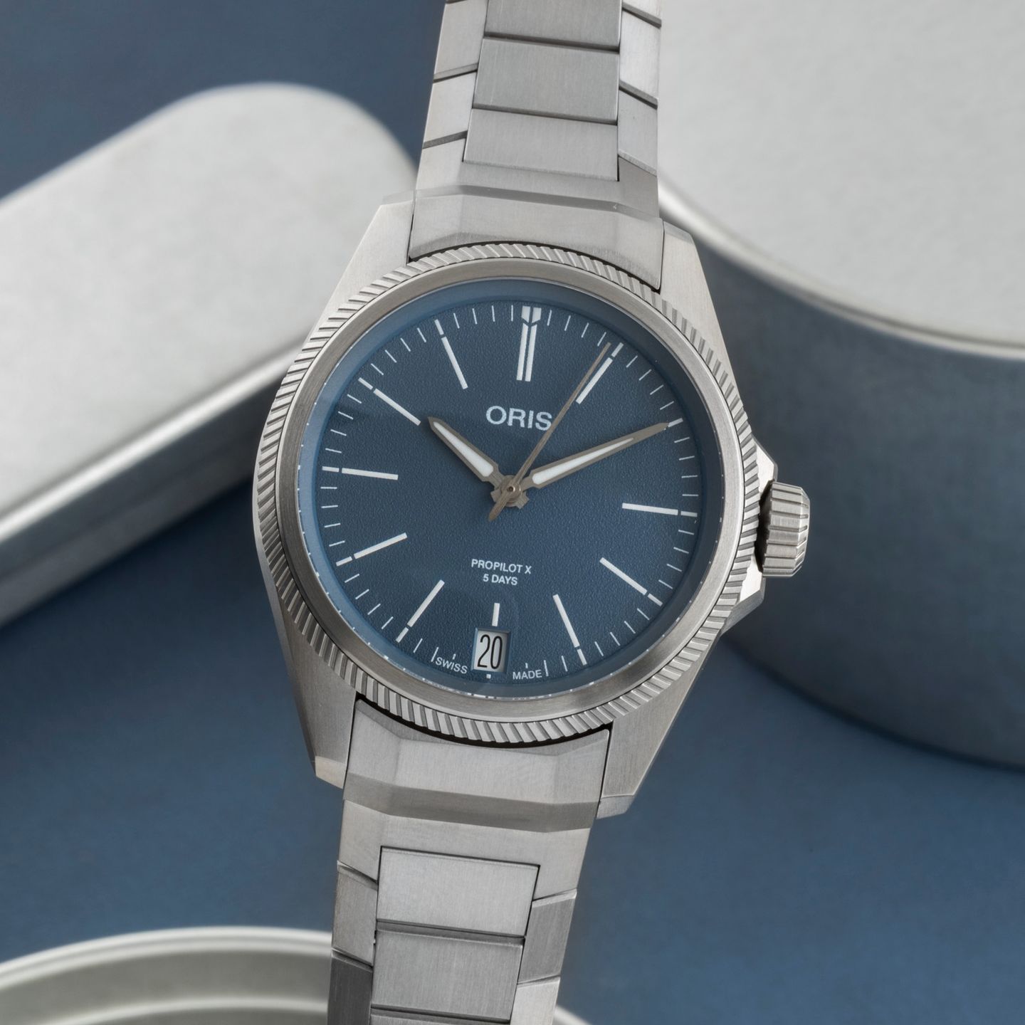 Oris Big Crown ProPilot 01 400 7778 7155-07 7 20 01TLC (Unknown (random serial)) - Blue dial 39 mm Titanium case (3/8)