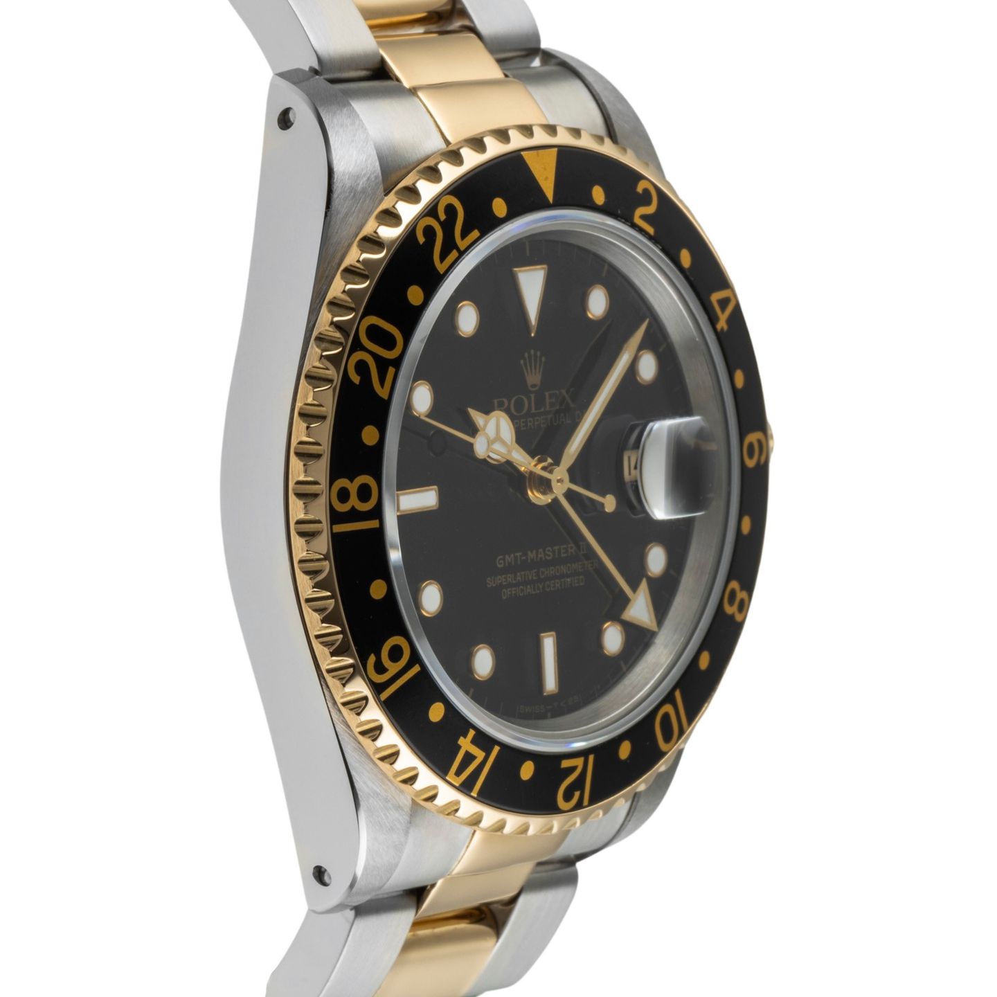 Rolex GMT-Master II 16713 (Unknown (random serial)) - Black dial 40 mm Gold/Steel case (7/8)