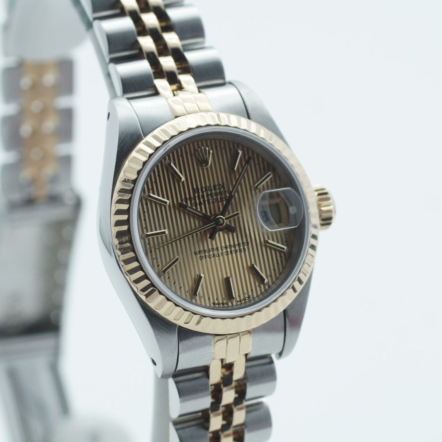 Rolex Lady-Datejust 69173 (1985) - Champagne wijzerplaat 26mm Goud/Staal (4/8)