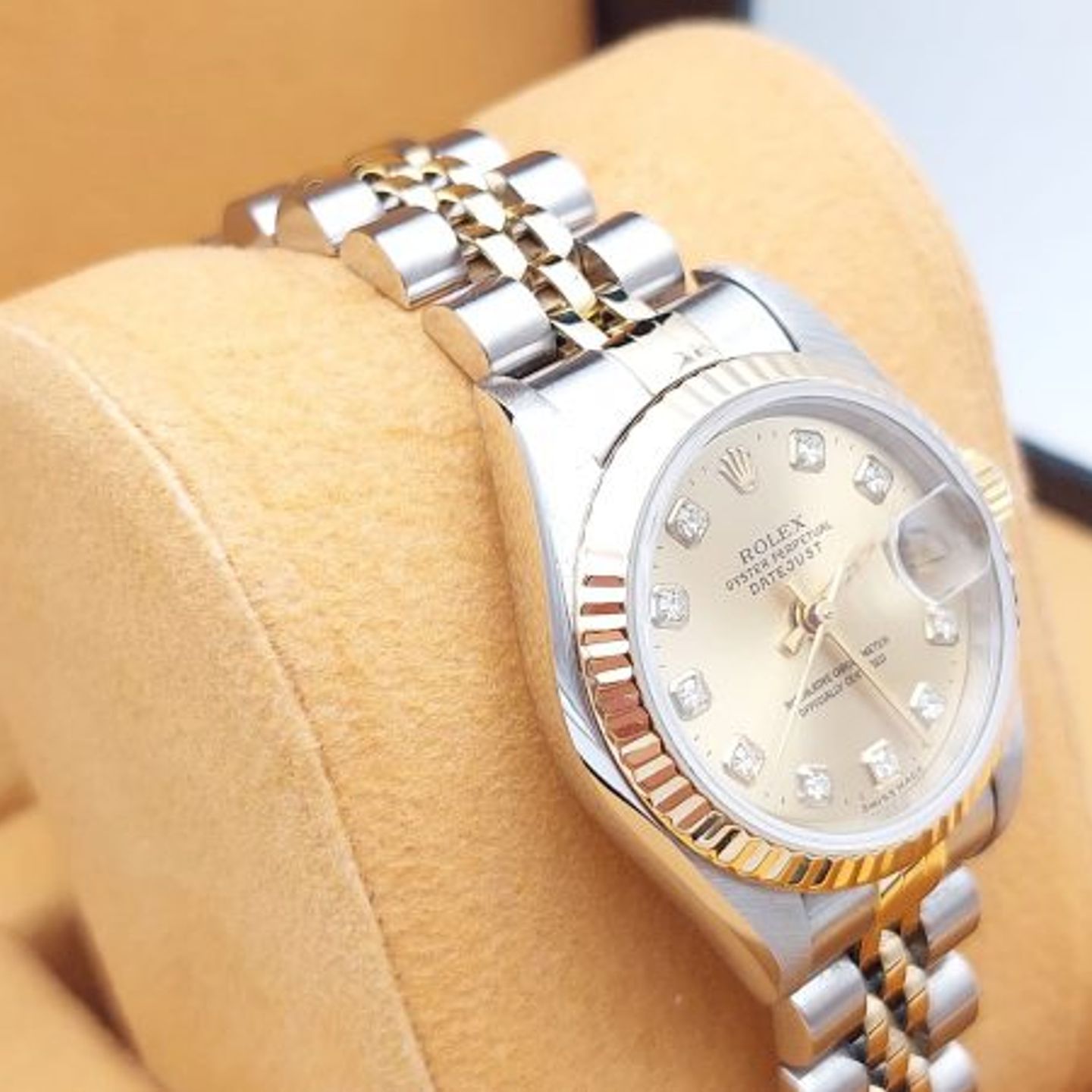 Rolex Lady-Datejust 79173 (1999) - Champagne wijzerplaat 26mm Goud/Staal (5/8)