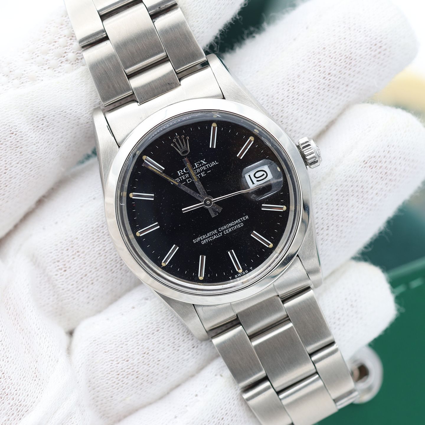 Rolex Oyster Perpetual Date 15000 (Unknown (random serial)) - Black dial 34 mm Steel case (2/8)