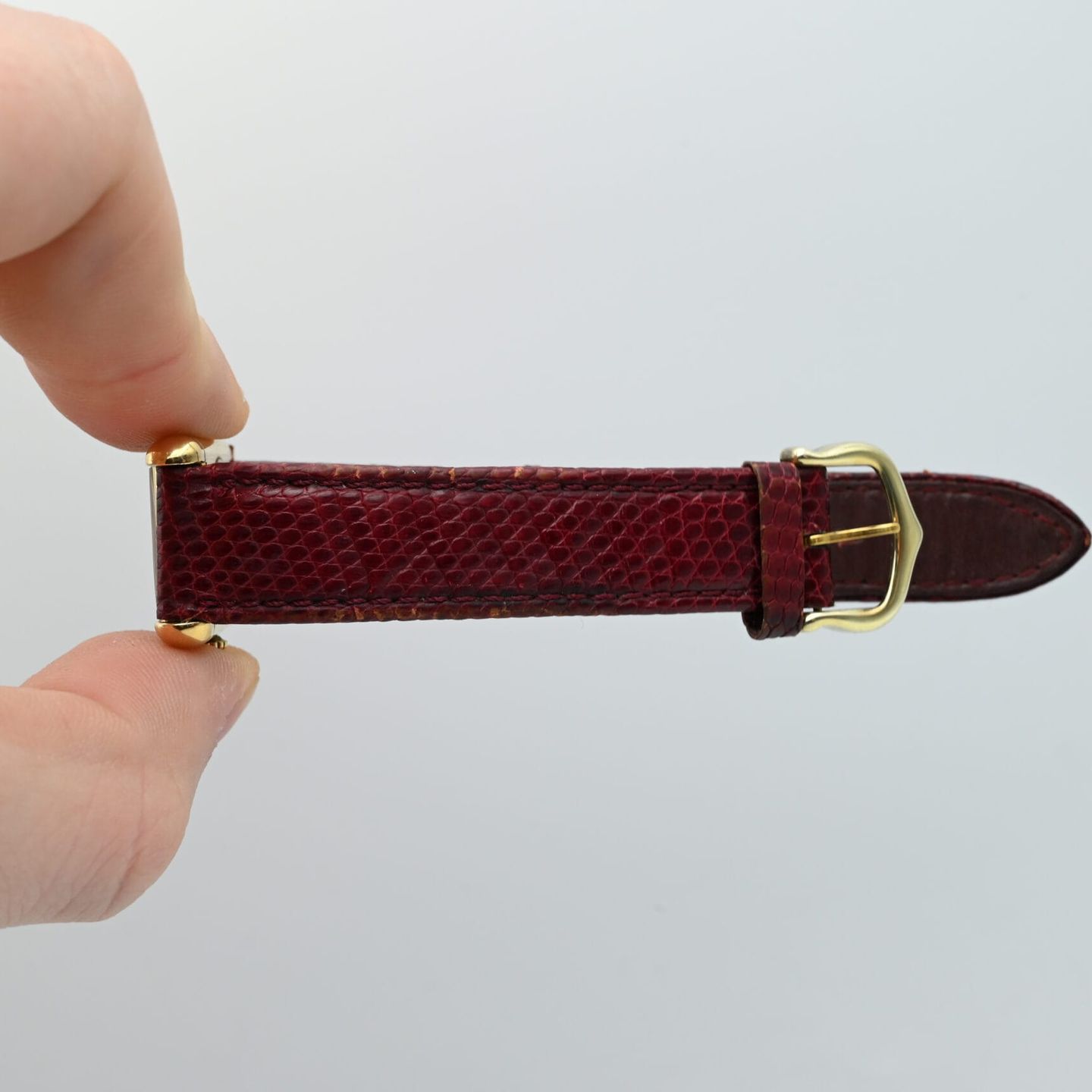 Cartier Tank Unknown (Unknown (random serial)) - Red dial 20 mm Silver case (8/8)