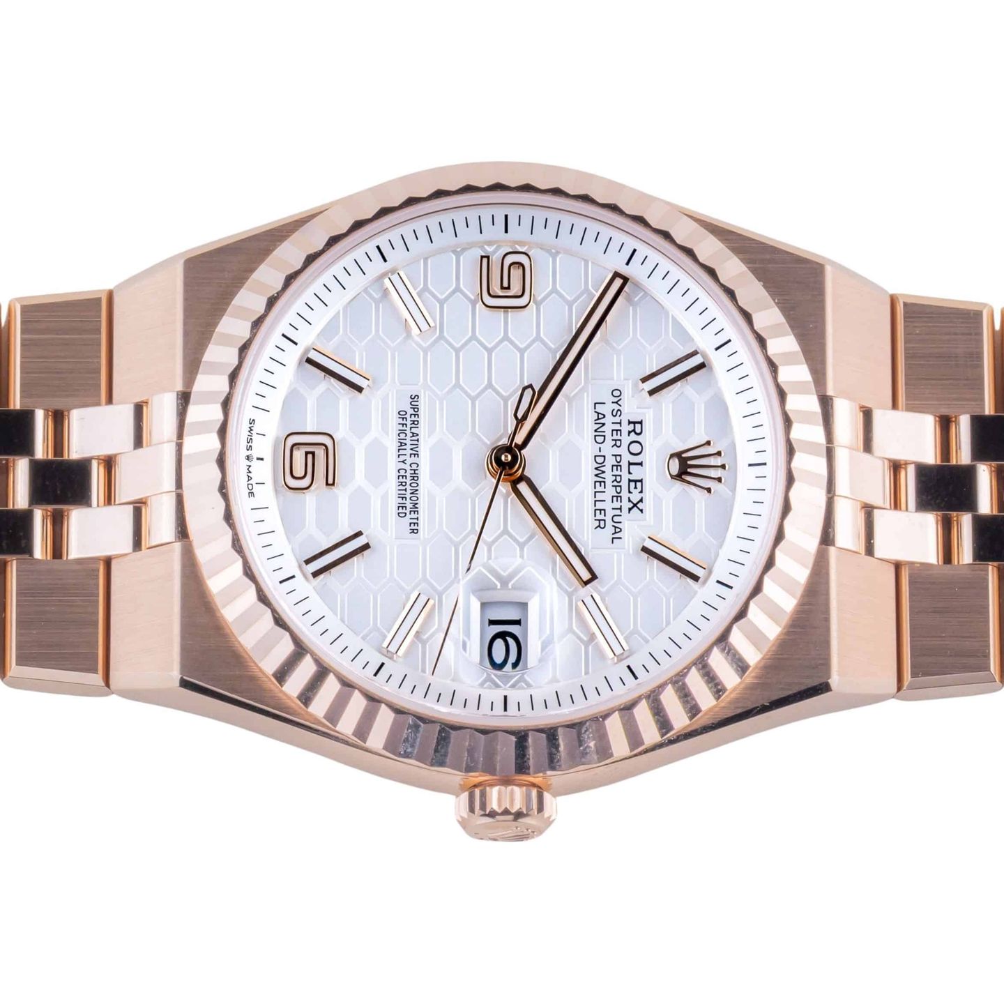 Rolex Land-Dweller 36 127235 (2026) - Wit wijzerplaat 36mm Roségoud (6/8)