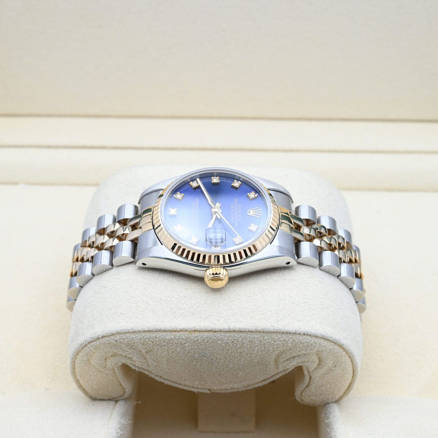 Rolex Datejust 31 68273 (1994) - Blue dial 31 mm Gold/Steel case (4/7)