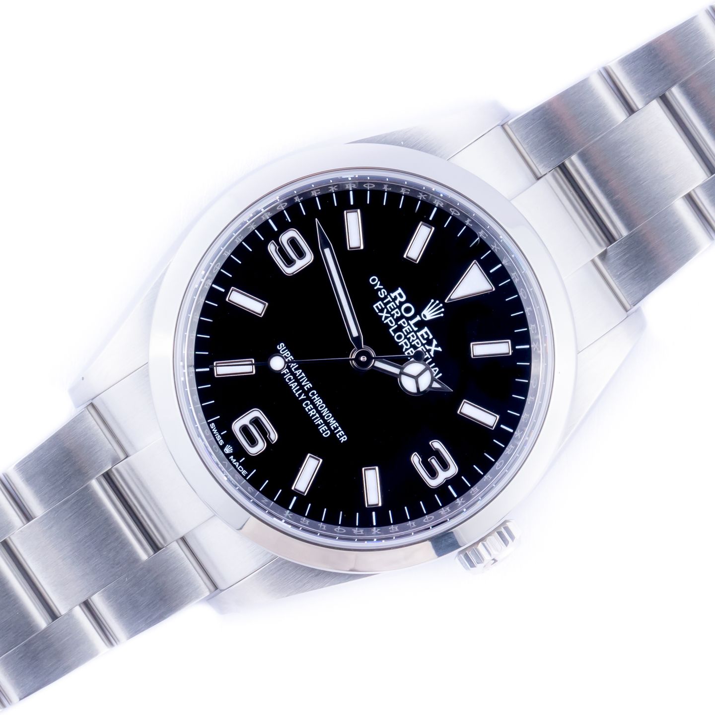 Rolex Explorer 124270 (2023) - Zwart wijzerplaat 36mm Staal (1/7)