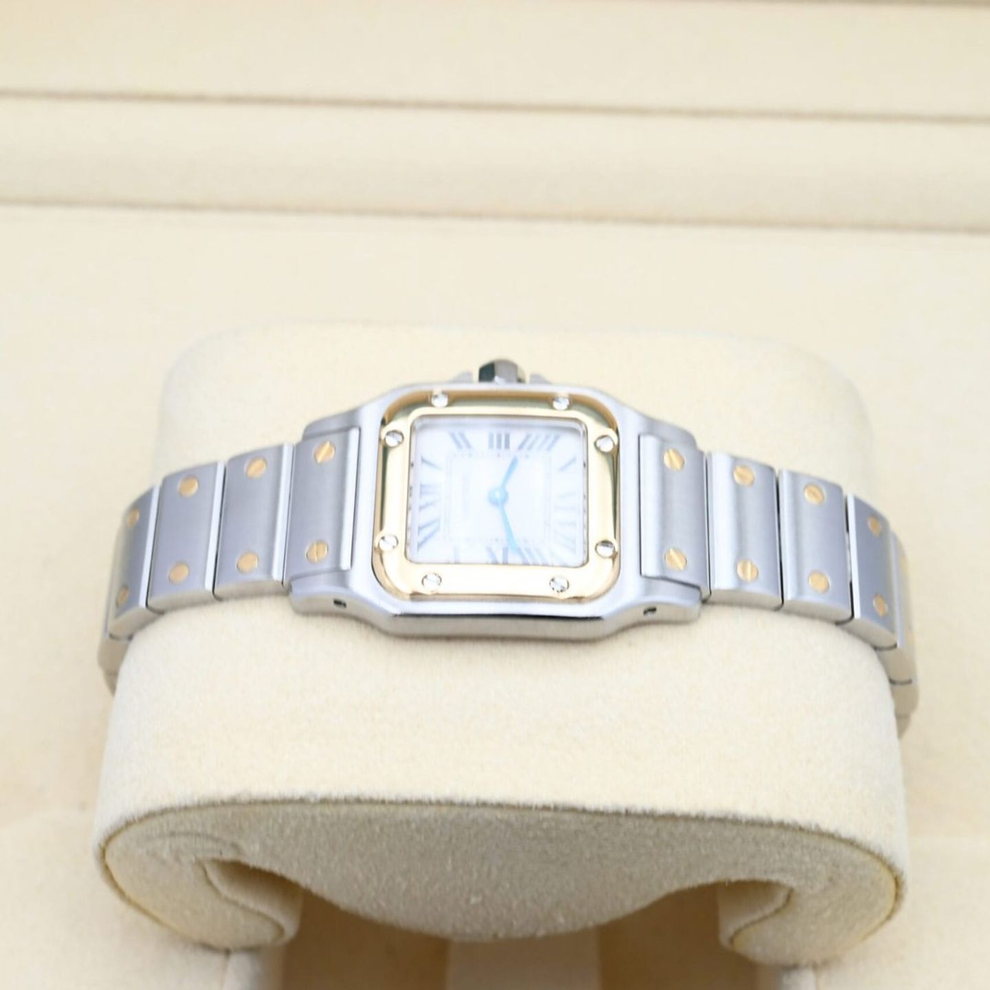 Cartier Santos Galbée 1567 (2001) - White dial 24 mm Gold/Steel case (3/8)