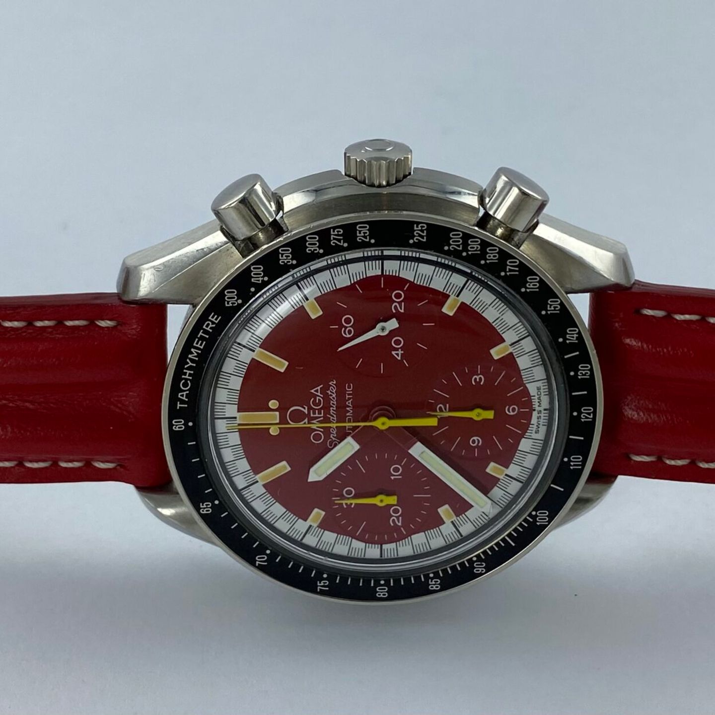 Omega Speedmaster Reduced 3510.61.00 (Onbekend (willekeurig serienummer)) - Rood wijzerplaat 39mm Staal (3/8)