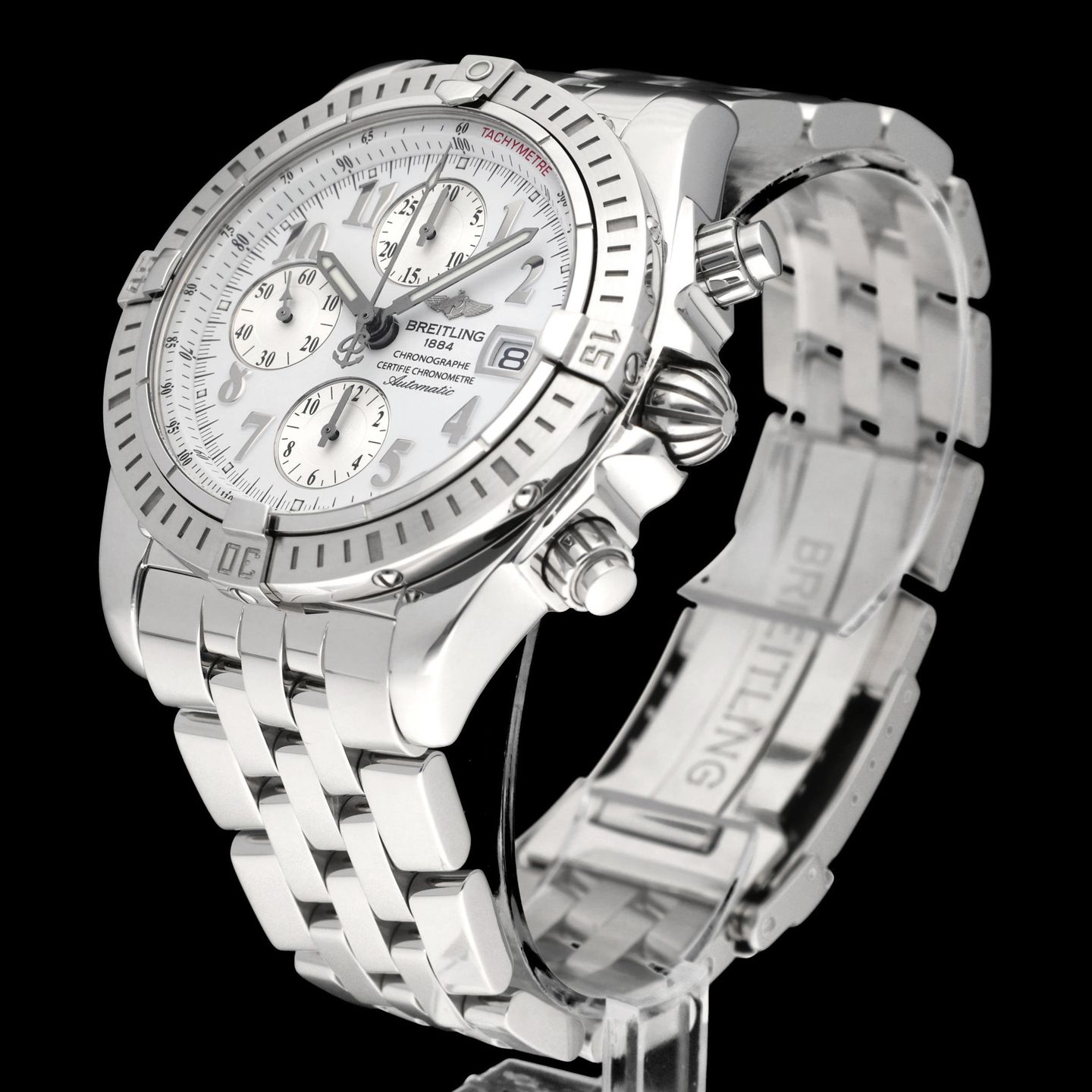 Breitling Chronomat Evolution A13356 (2007) - White dial 44 mm Steel case (5/8)