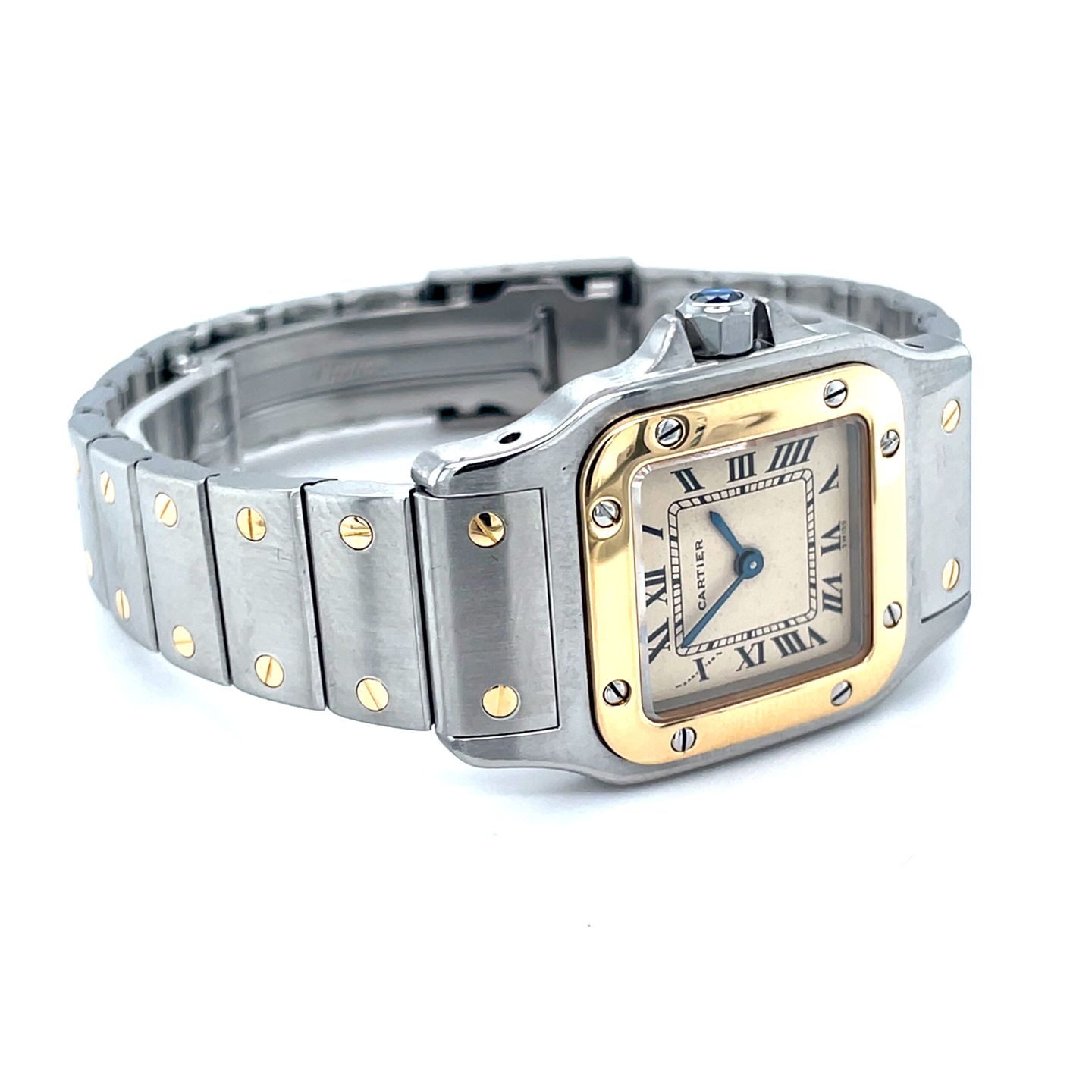 Cartier Santos 166930 (Unknown (random serial)) - White dial 24 mm Gold/Steel case (3/8)