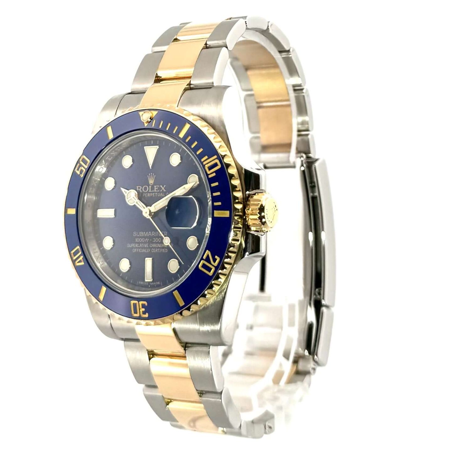 Rolex Submariner Date 116613LB (2014) - Blauw wijzerplaat 40mm Goud/Staal (3/8)