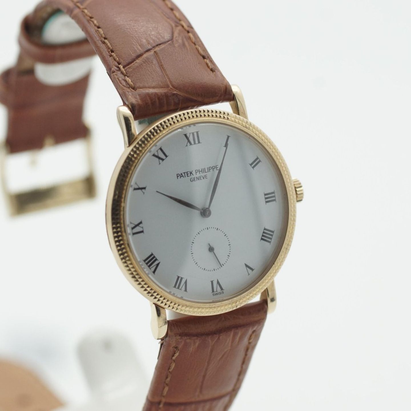 Patek Philippe Calatrava 3919J (2000) - White dial 34 mm Yellow Gold case (4/8)