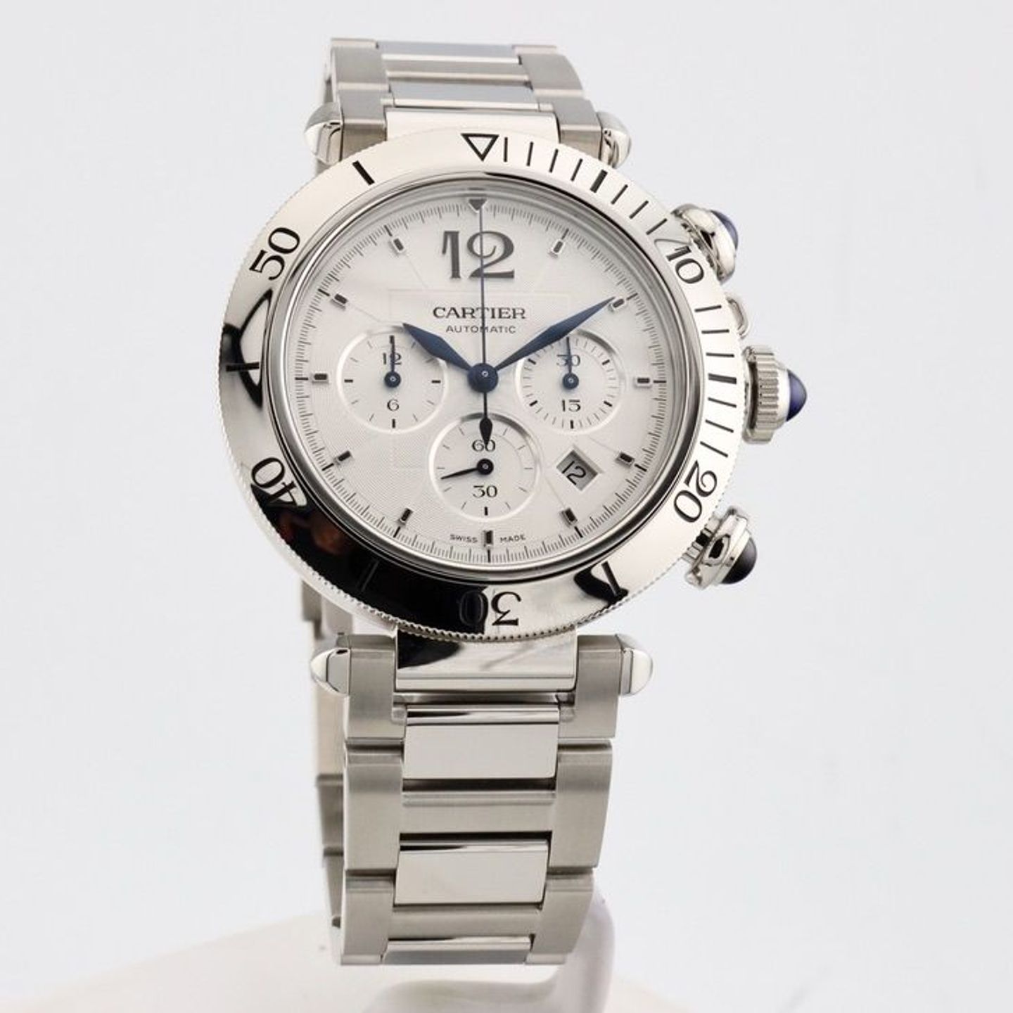 Cartier Pasha WSPA0018 (2023) - Silver dial 41 mm Steel case (1/8)