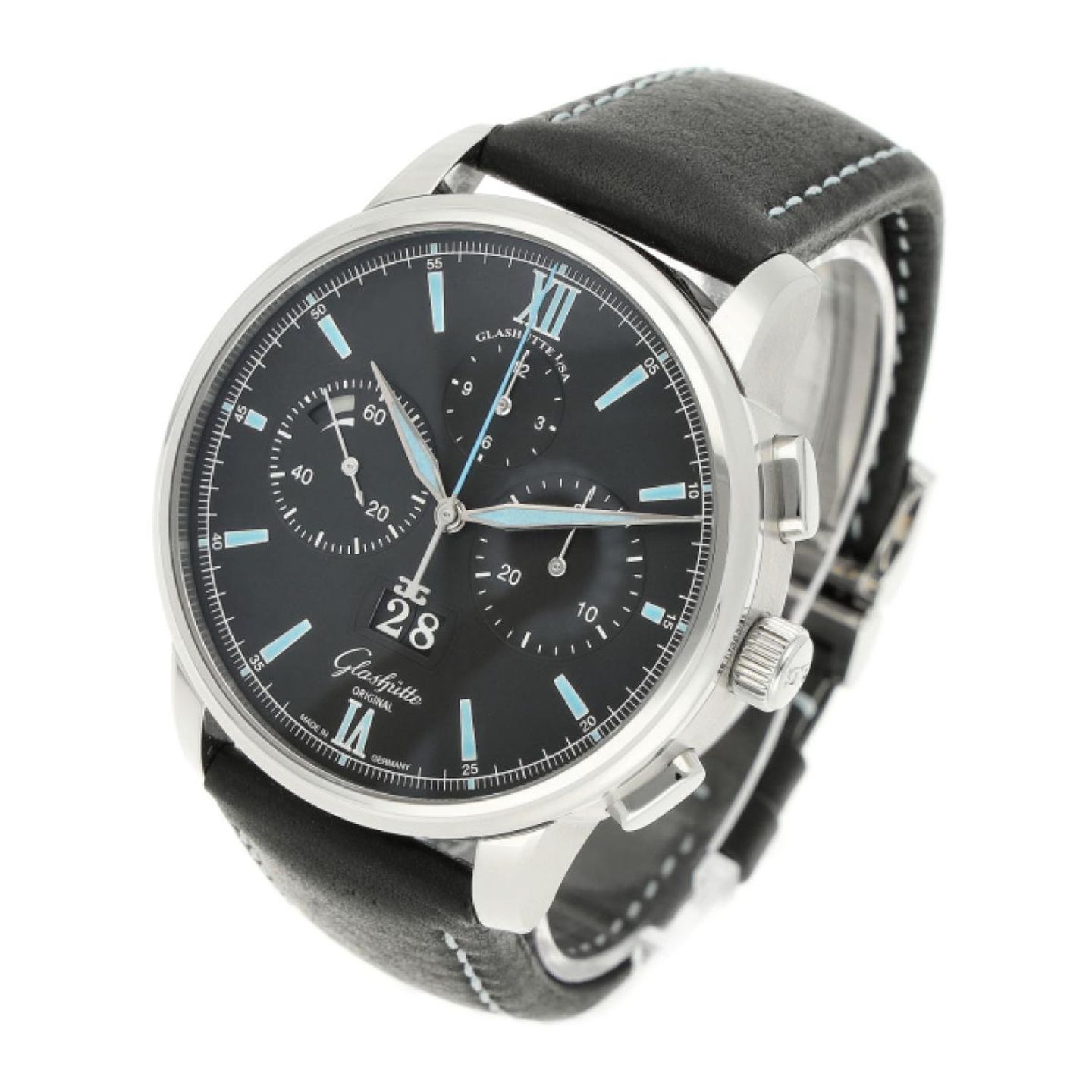 Glashütte Original Senator Chronograph Panorama Date 1-37-01-03-02-35 (2024) - Black dial 42 mm Steel case (2/5)