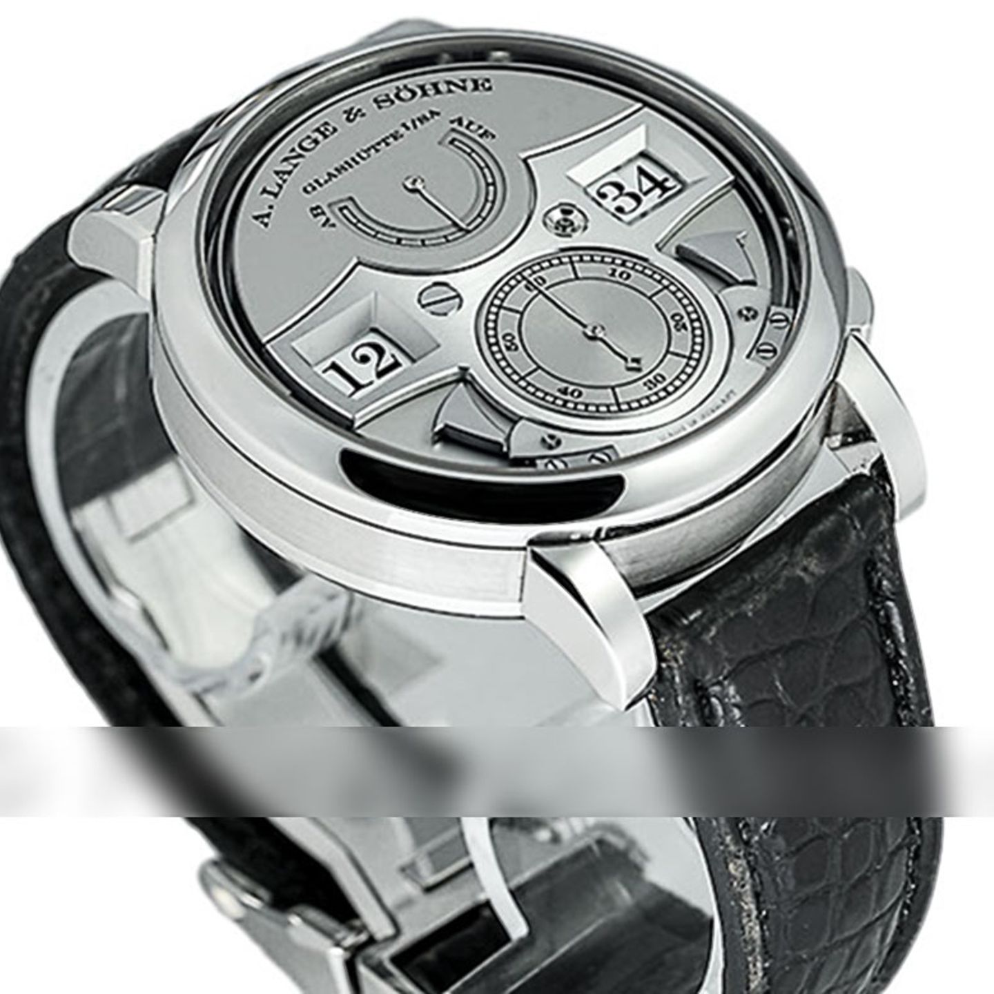 A. Lange & Söhne Zeitwerk 145.025 (2012) - Zilver wijzerplaat 42mm Platina (3/5)