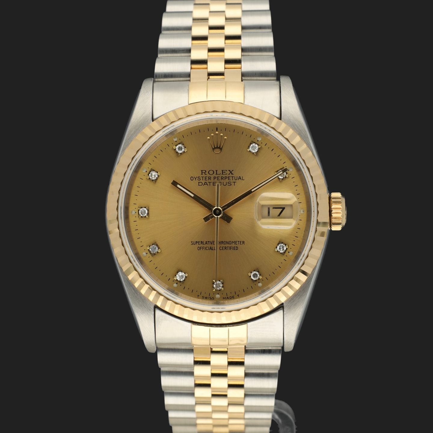 Rolex Datejust 36 16233 (1994) - Champagne dial 36 mm Gold/Steel case (3/8)