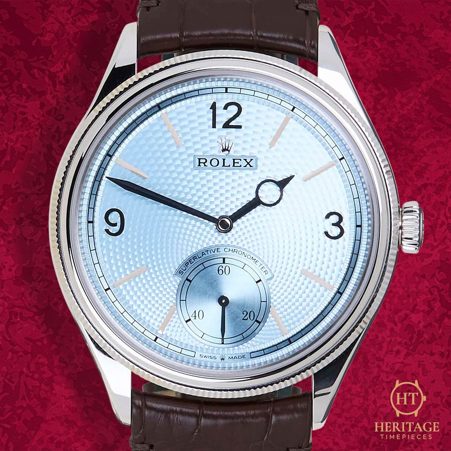 Rolex Perpetual 1908 52506 (Unknown (random serial)) - Blue dial 39 mm Platinum case (1/8)