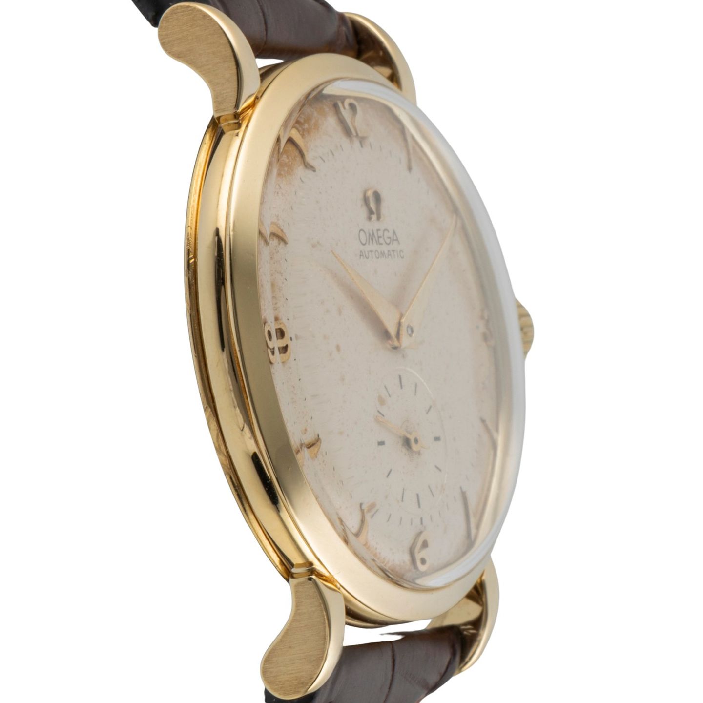 Omega Vintage 2659 (1950) - Champagne wijzerplaat 34mm Geelgoud (7/8)