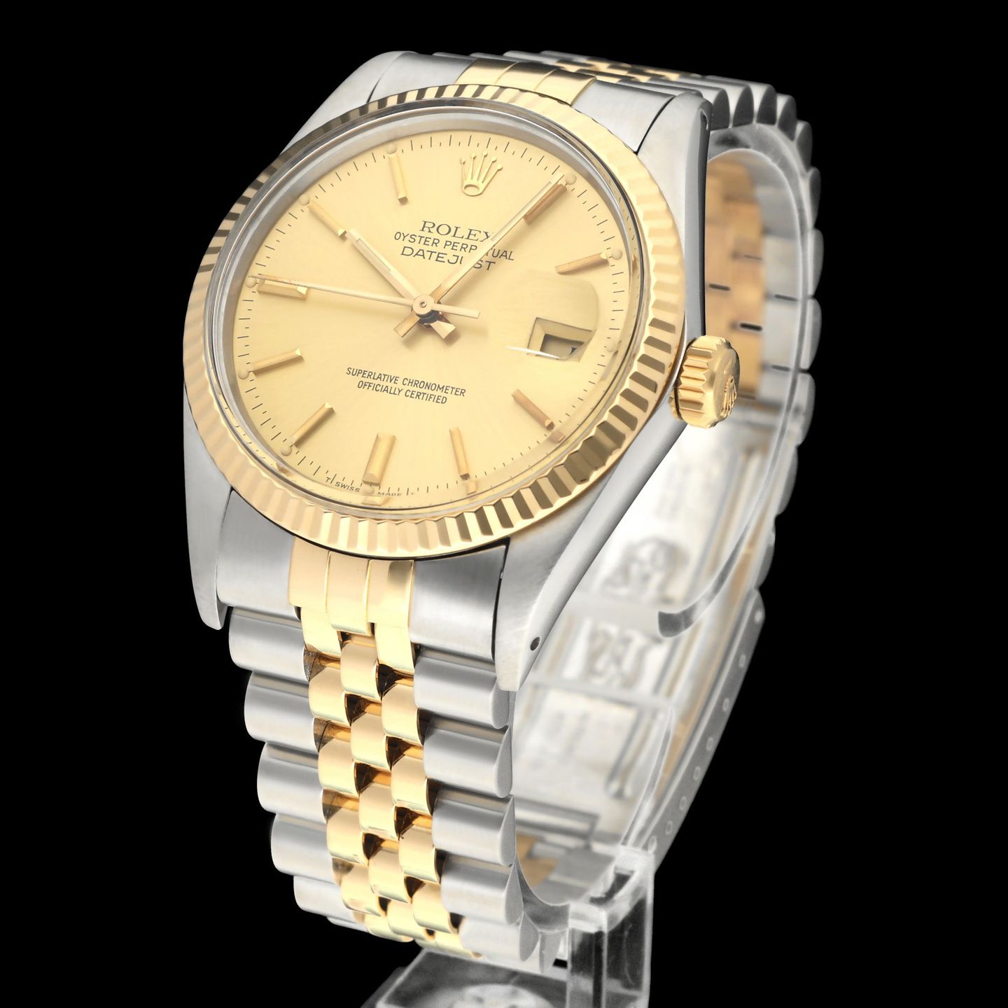Rolex Datejust 36 16013 (1988) - Champagne dial 36 mm Gold/Steel case (2/8)