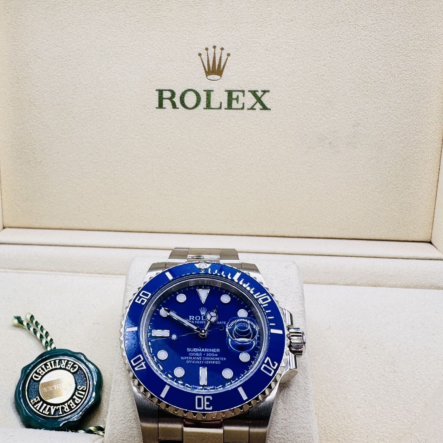 Rolex Submariner Date 116619LB (2019) - Blue dial 40 mm White Gold case (3/6)