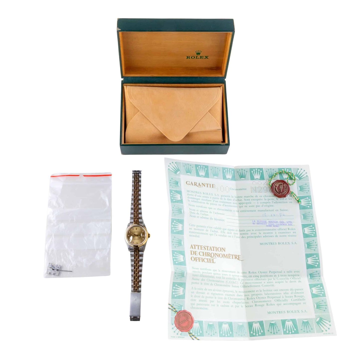 Rolex Datejust 31 68273 (1991) - Champagne dial 31 mm Gold/Steel case (8/8)