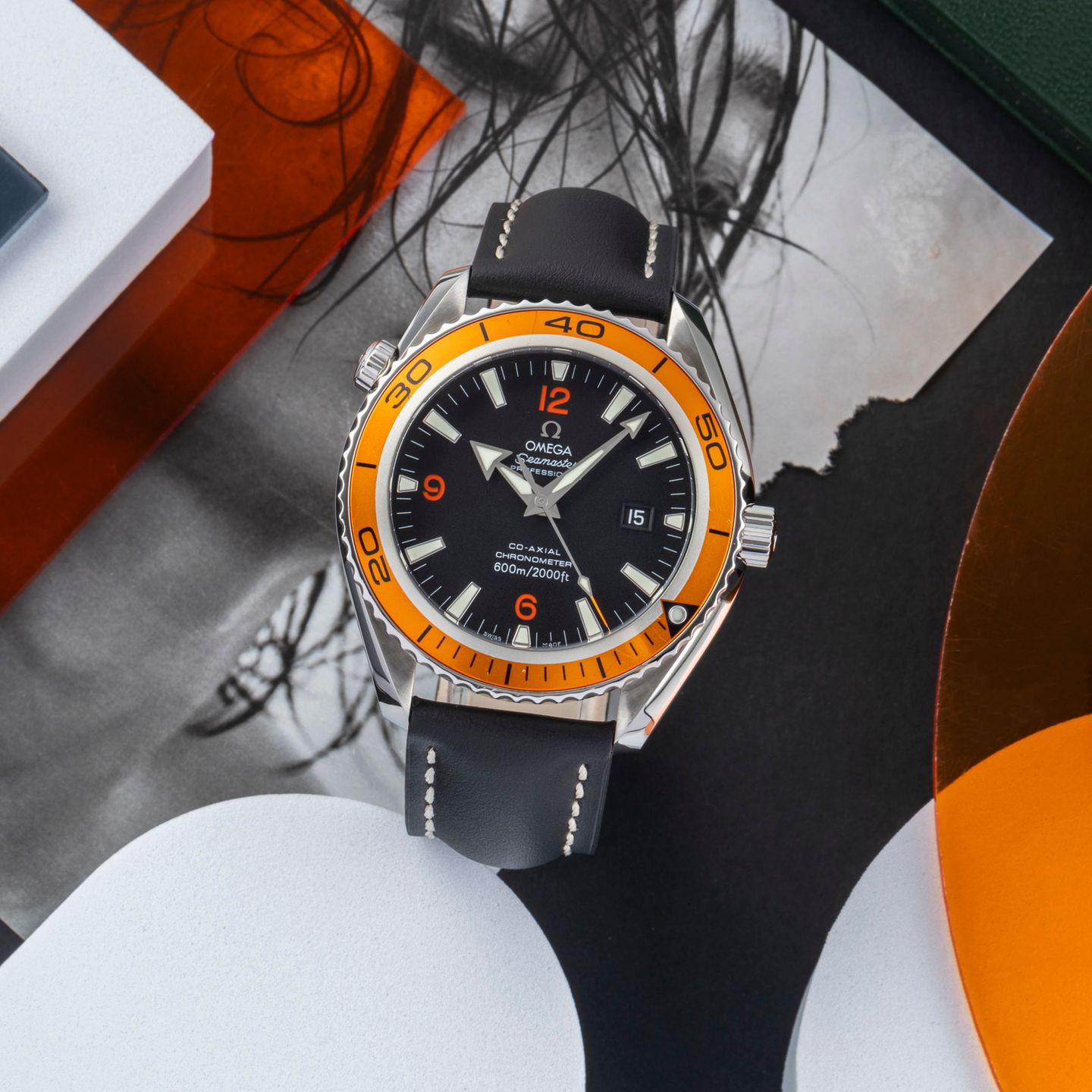 Omega Seamaster Planet Ocean 2208.50 (2007) - Zwart wijzerplaat Staal (1/8)