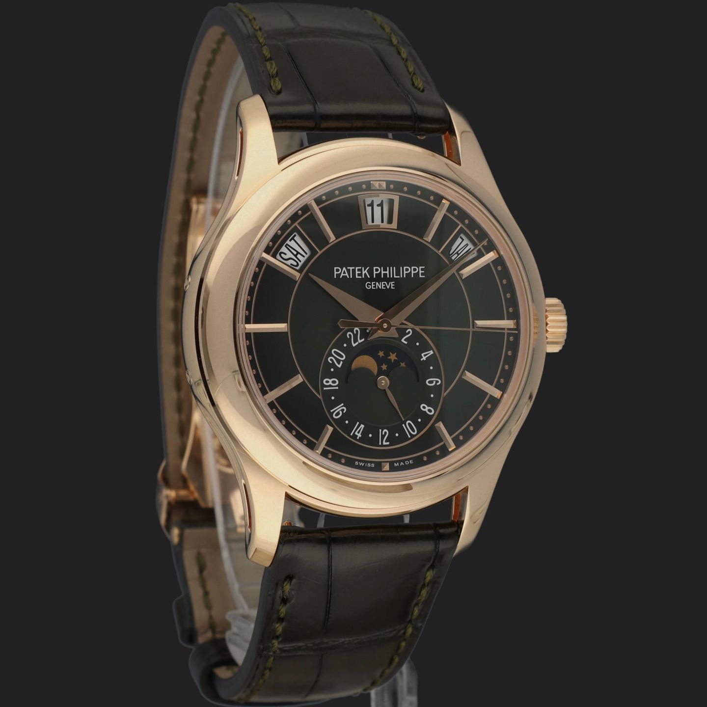 Patek Philippe Annual Calendar 5205R-011 (2022) - Groen wijzerplaat 40mm Roségoud (4/8)