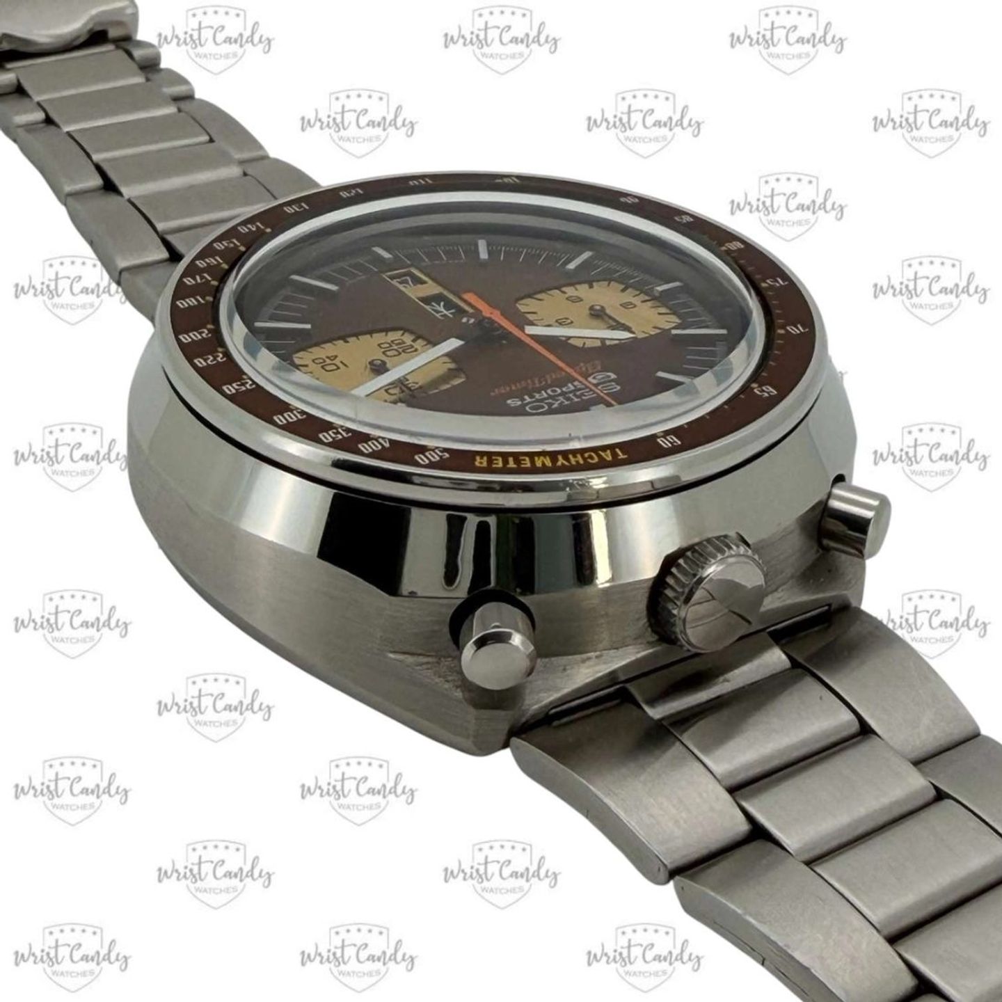 Seiko Bullhead 6138-0040 (1974) - Brown dial 44 mm Steel case (5/8)