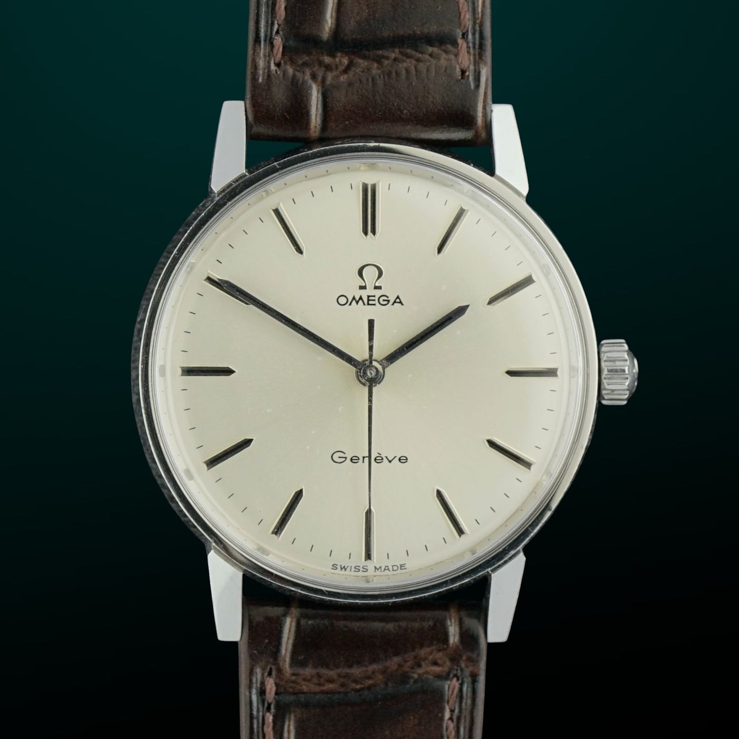 Omega Genève 135.011 (1970) - White dial 34 mm Steel case (1/8)