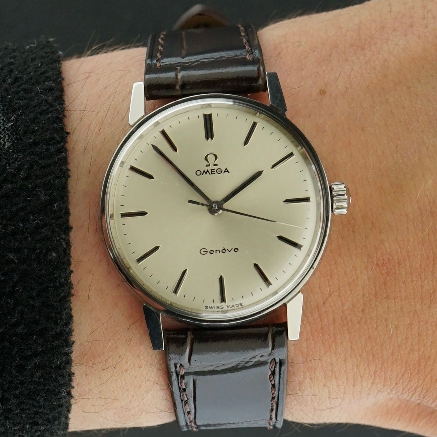 Omega Genève 135.011 (1970) - White dial 34 mm Steel case (2/8)