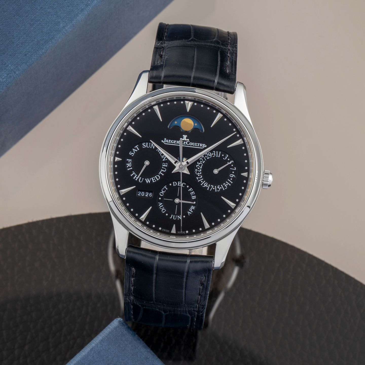 Jaeger-LeCoultre Master Ultra Thin Perpetual Q1308470 (Onbekend (willekeurig serienummer)) - Zwart wijzerplaat 39mm Staal (1/8)