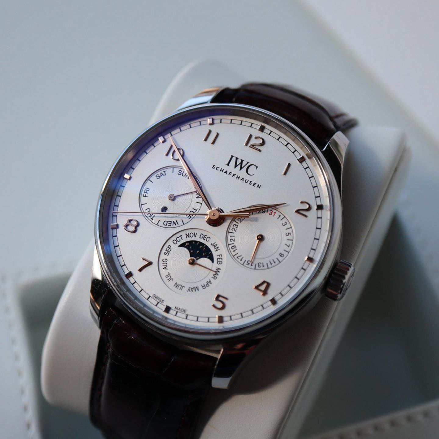 IWC Portuguese Perpetual Calendar IW344203 (Unknown (random serial)) - Silver dial 42 mm Steel case (5/8)