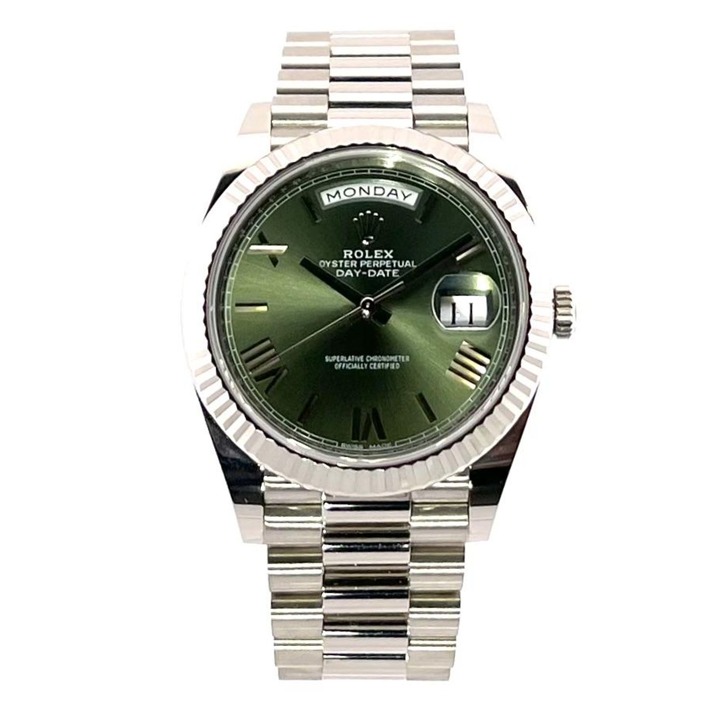Rolex Day-Date 40 228239 (2020) - Green dial 40 mm White Gold case (2/8)