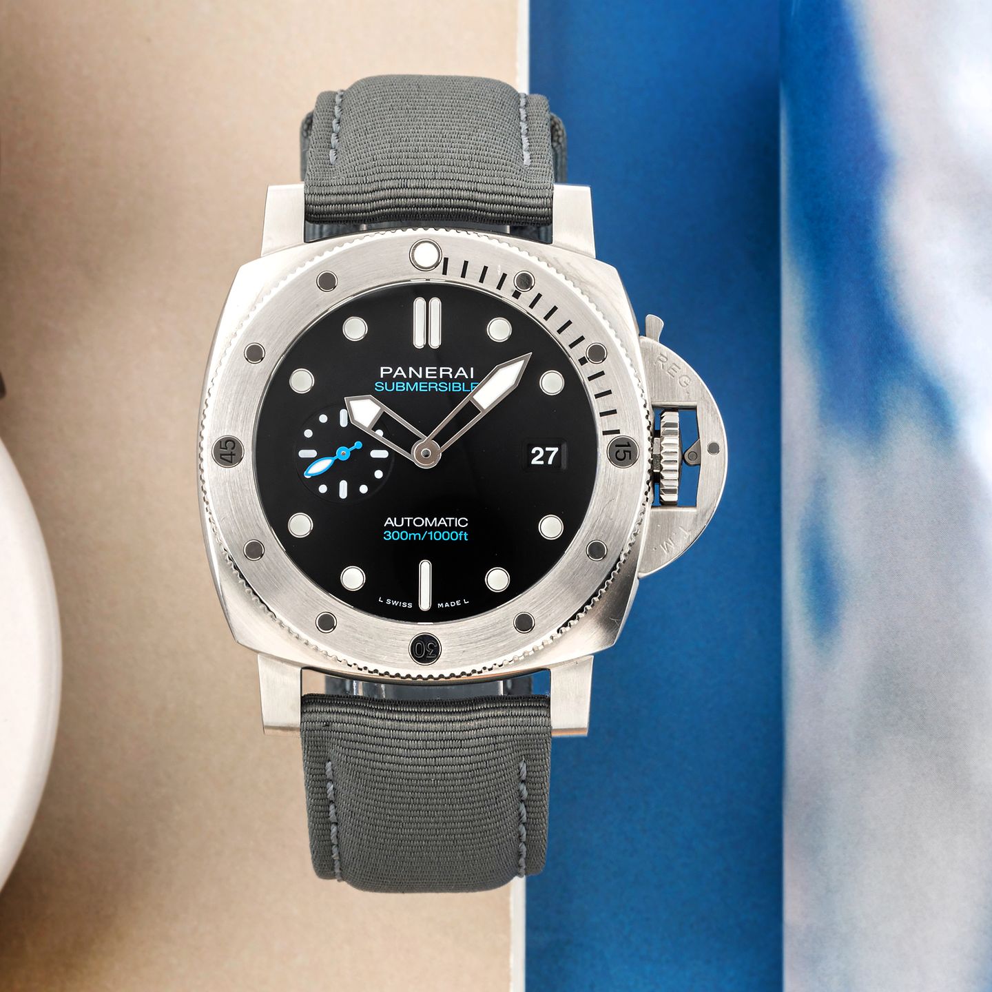 Panerai Luminor Submersible PAM01229 (Onbekend (willekeurig serienummer)) - Zwart wijzerplaat 44mm Staal (1/8)