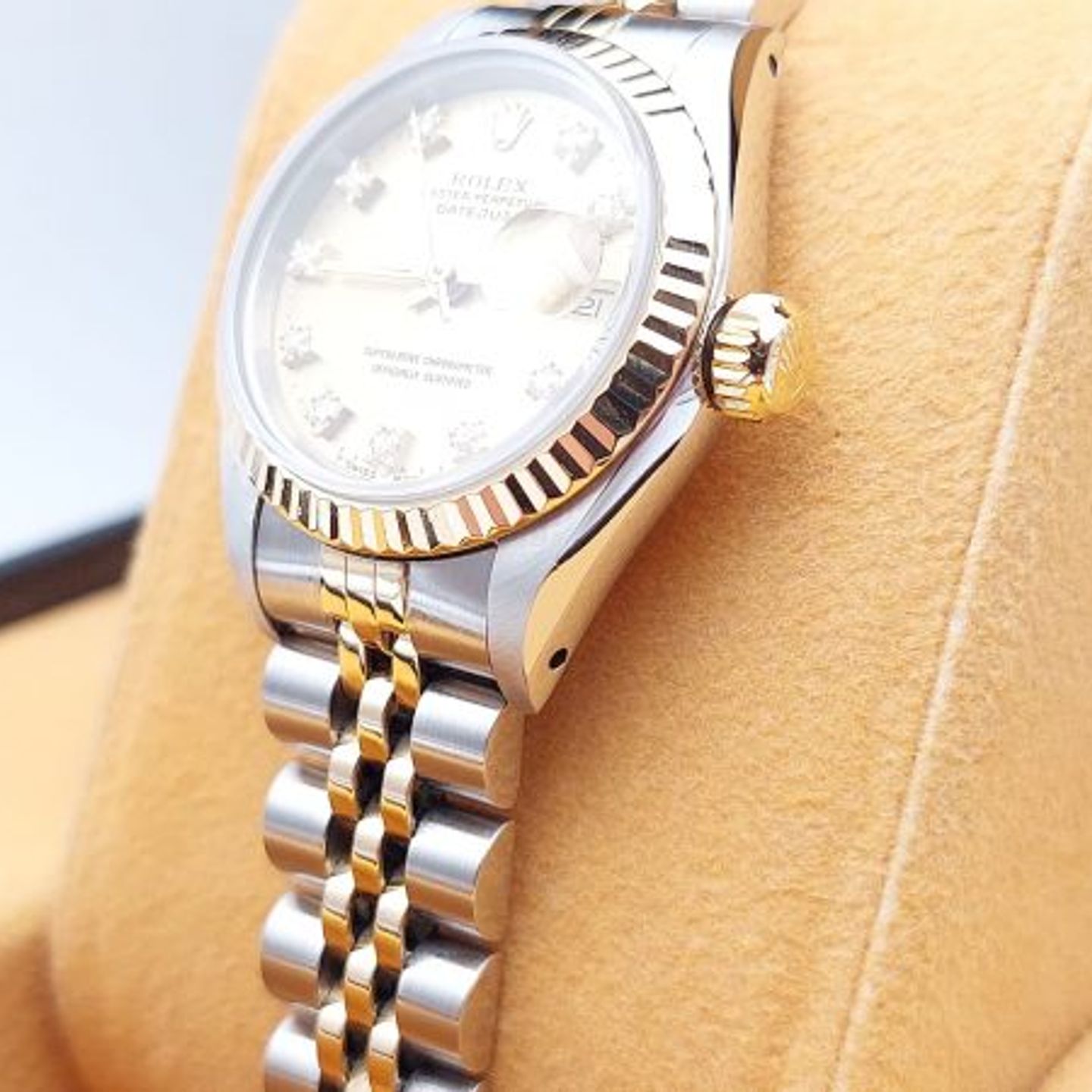 Rolex Lady-Datejust 69173 (1992) - Champagne wijzerplaat 26mm Goud/Staal (7/8)