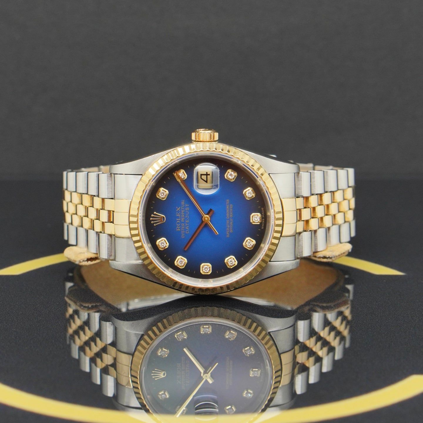 Rolex Datejust 36 16233 (1997) - Blue dial 36 mm Gold/Steel case (4/7)