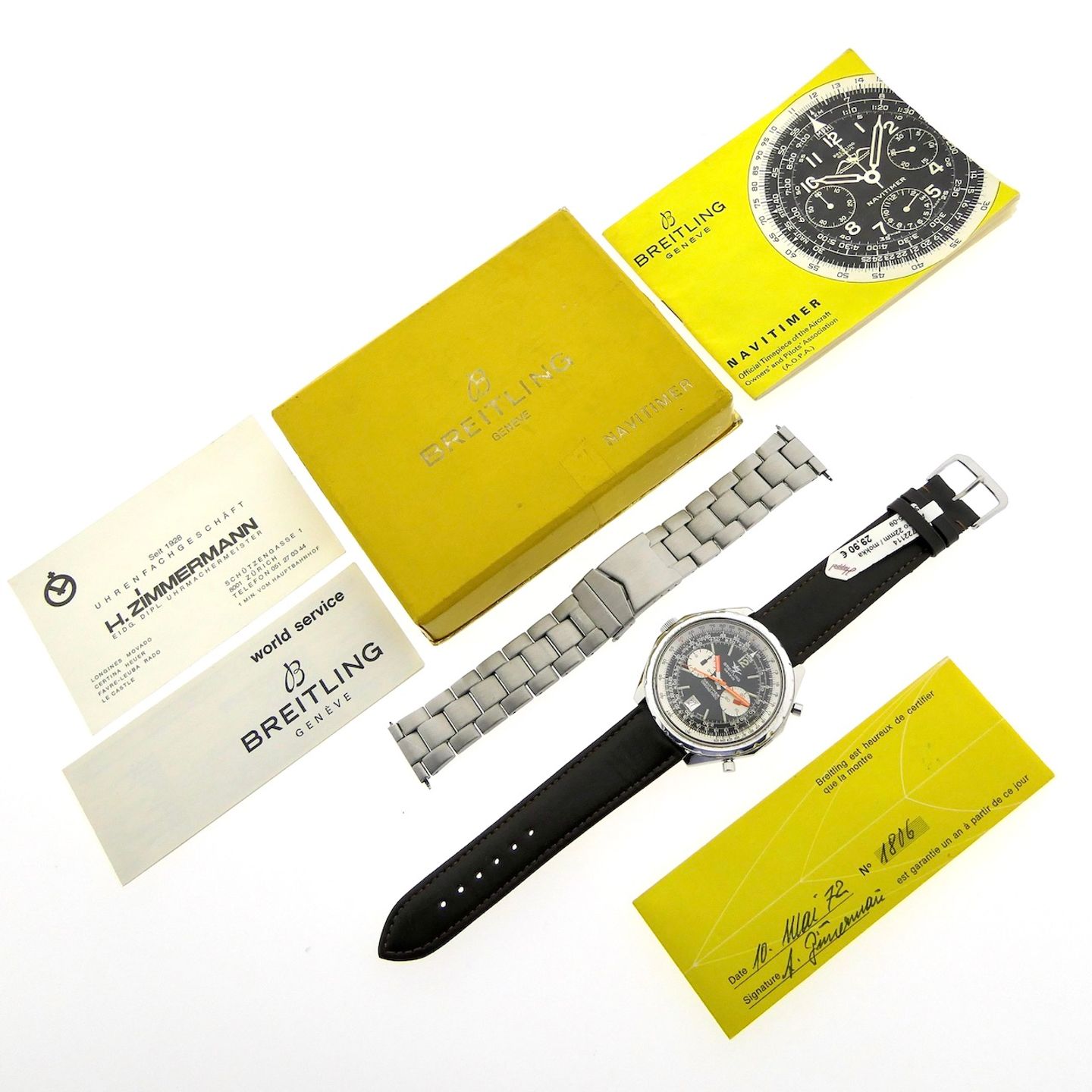 Breitling Chrono-Matic 1806 (1972) - Black dial 49 mm Steel case (5/8)